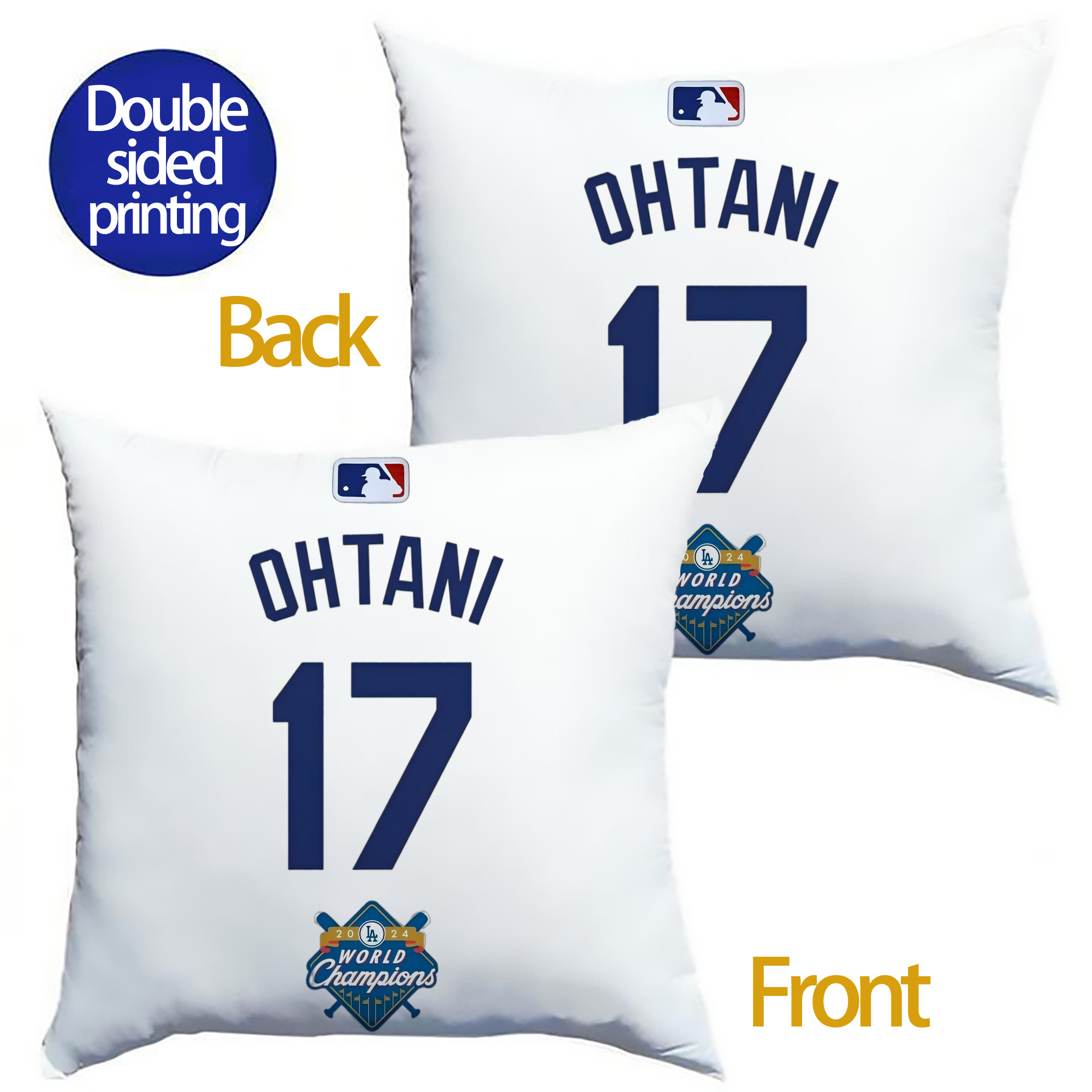  Soft Polyester Pillow Cover With Insert – Double-Sided Design, Invisible Zipper, Durable & Breathable – Easy Care Cushion Set