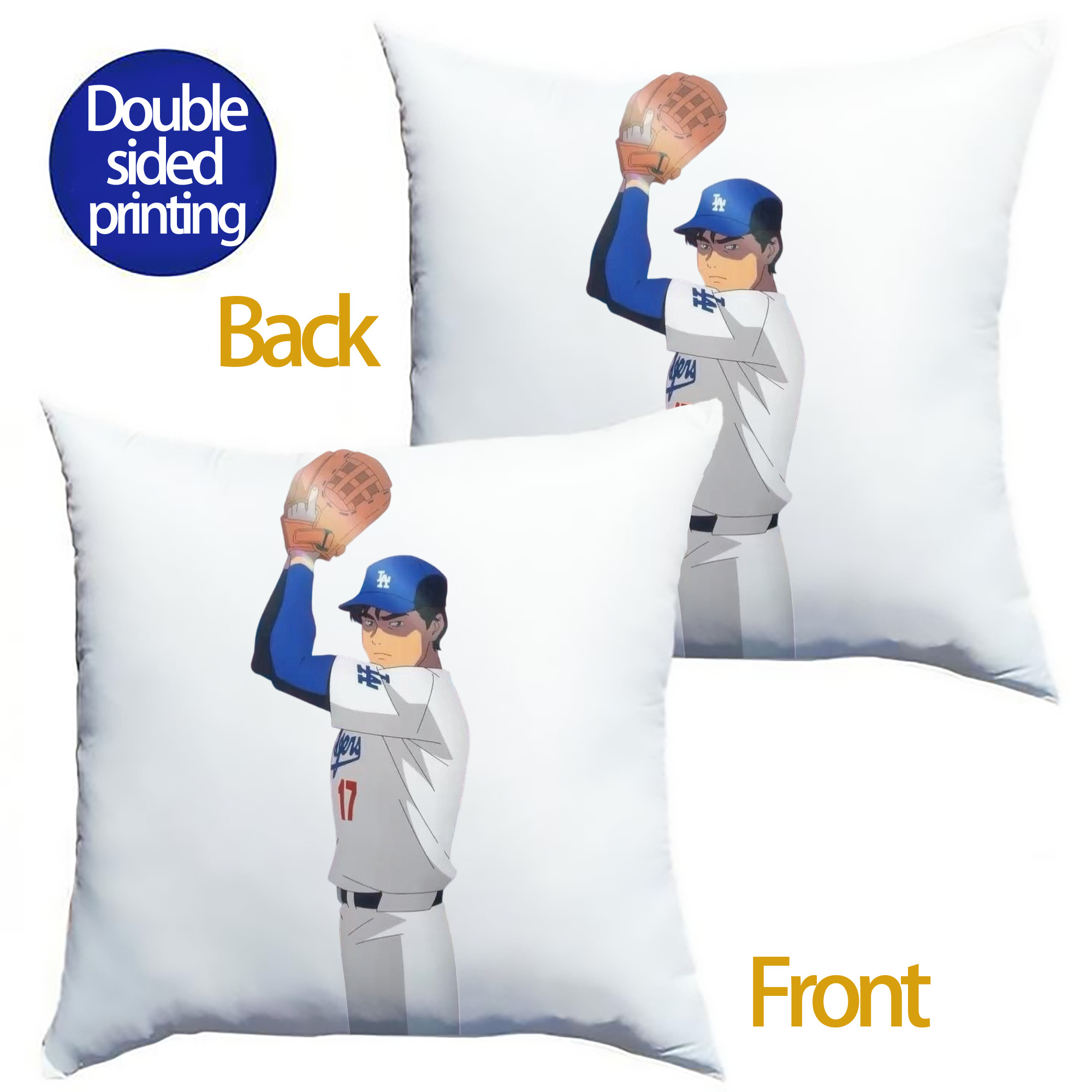  Soft Polyester Pillow Cover With Insert – Double-Sided Design, Invisible Zipper, Durable & Breathable – Easy Care Cushion Set