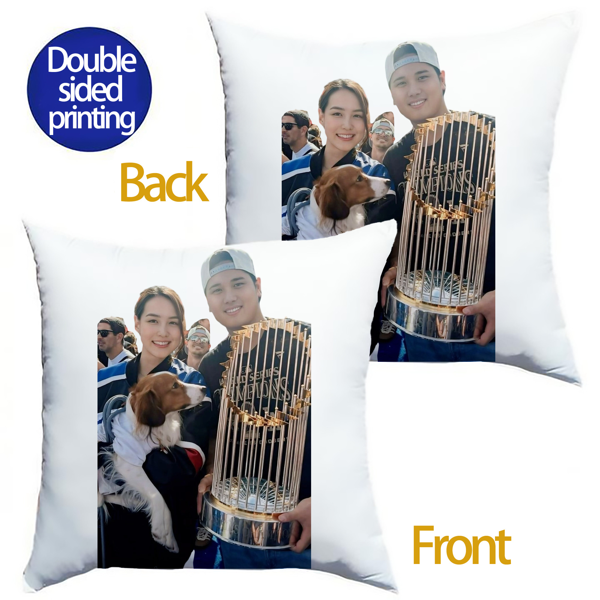  Soft Polyester Pillow Cover With Insert – Double-Sided Design, Invisible Zipper, Durable & Breathable – Easy Care Cushion Set