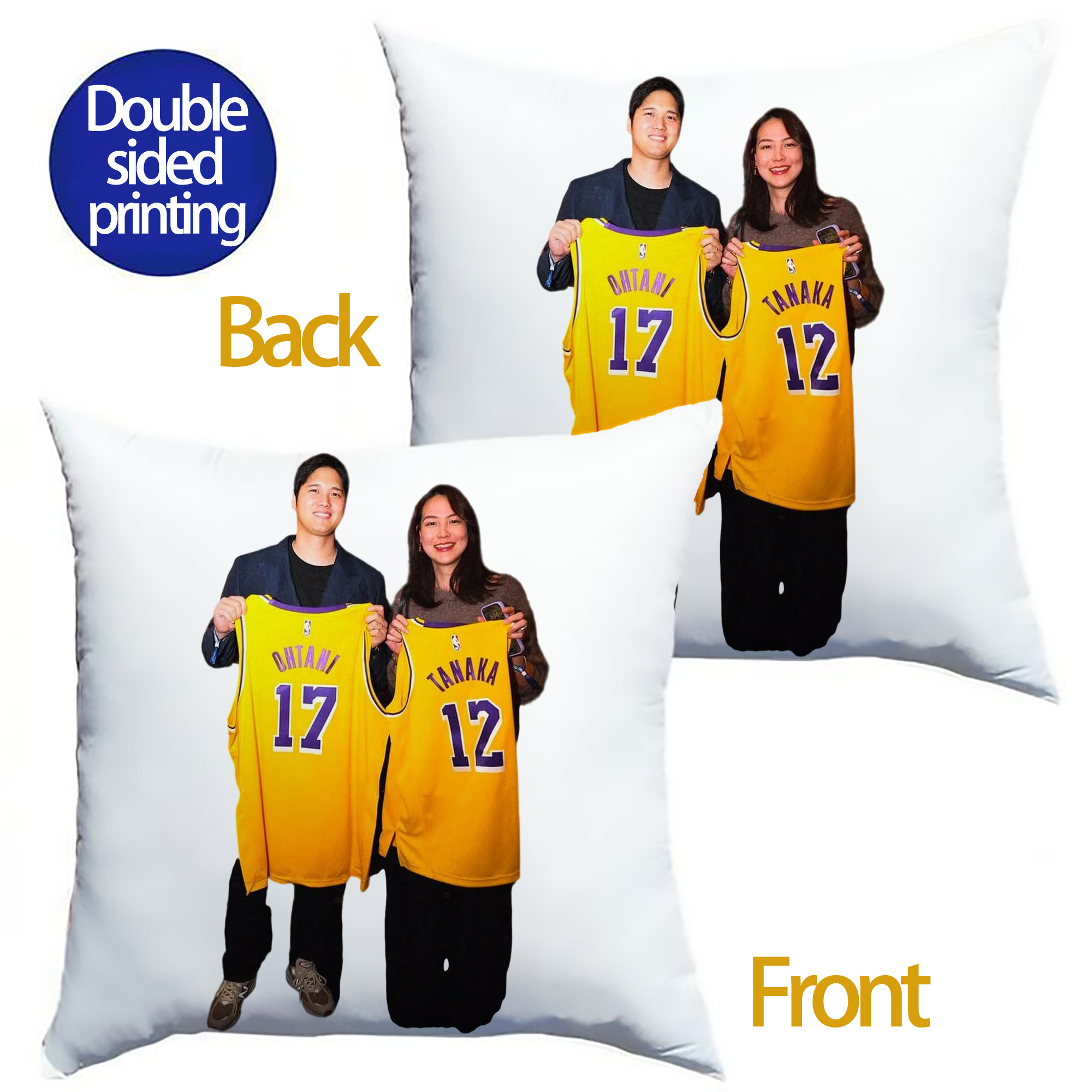  Soft Polyester Pillow Cover With Insert – Double-Sided Design, Invisible Zipper, Durable & Breathable – Easy Care Cushion Set
