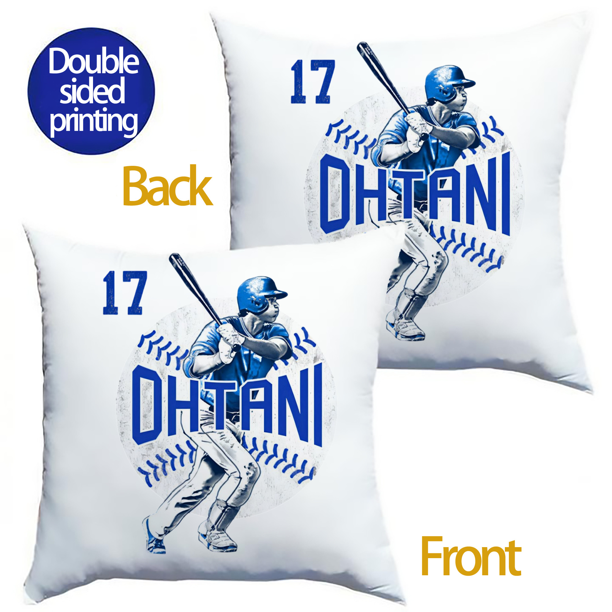  Soft Polyester Pillow Cover With Insert – Double-Sided Design, Invisible Zipper, Durable & Breathable – Easy Care Cushion Set