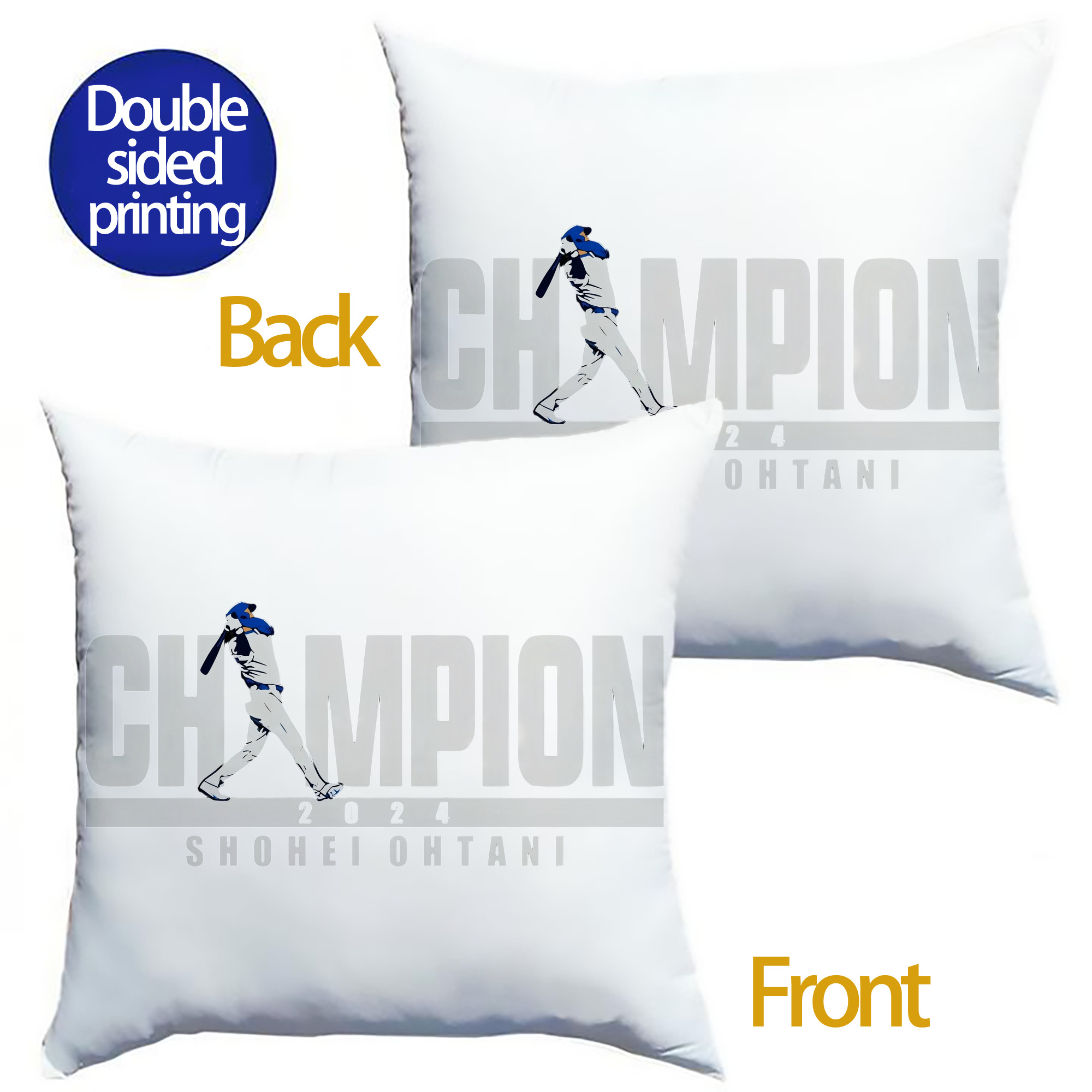  Soft Polyester Pillow Cover With Insert – Double-Sided Design, Invisible Zipper, Durable & Breathable – Easy Care Cushion Set