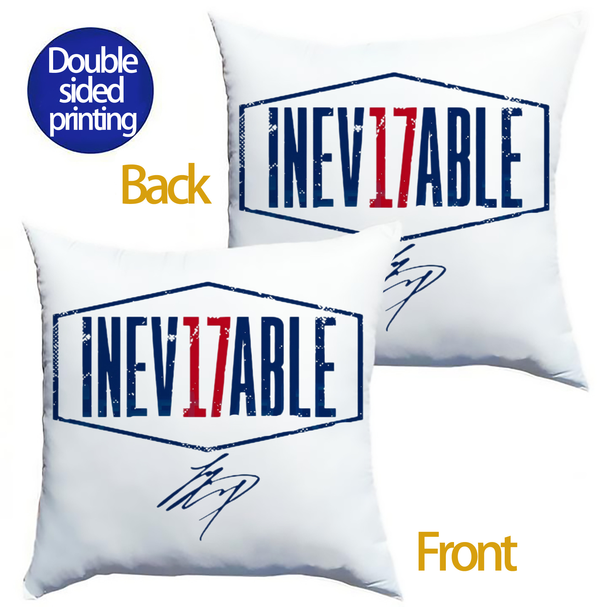  Soft Polyester Pillow Cover With Insert – Double-Sided Design, Invisible Zipper, Durable & Breathable – Easy Care Cushion Set