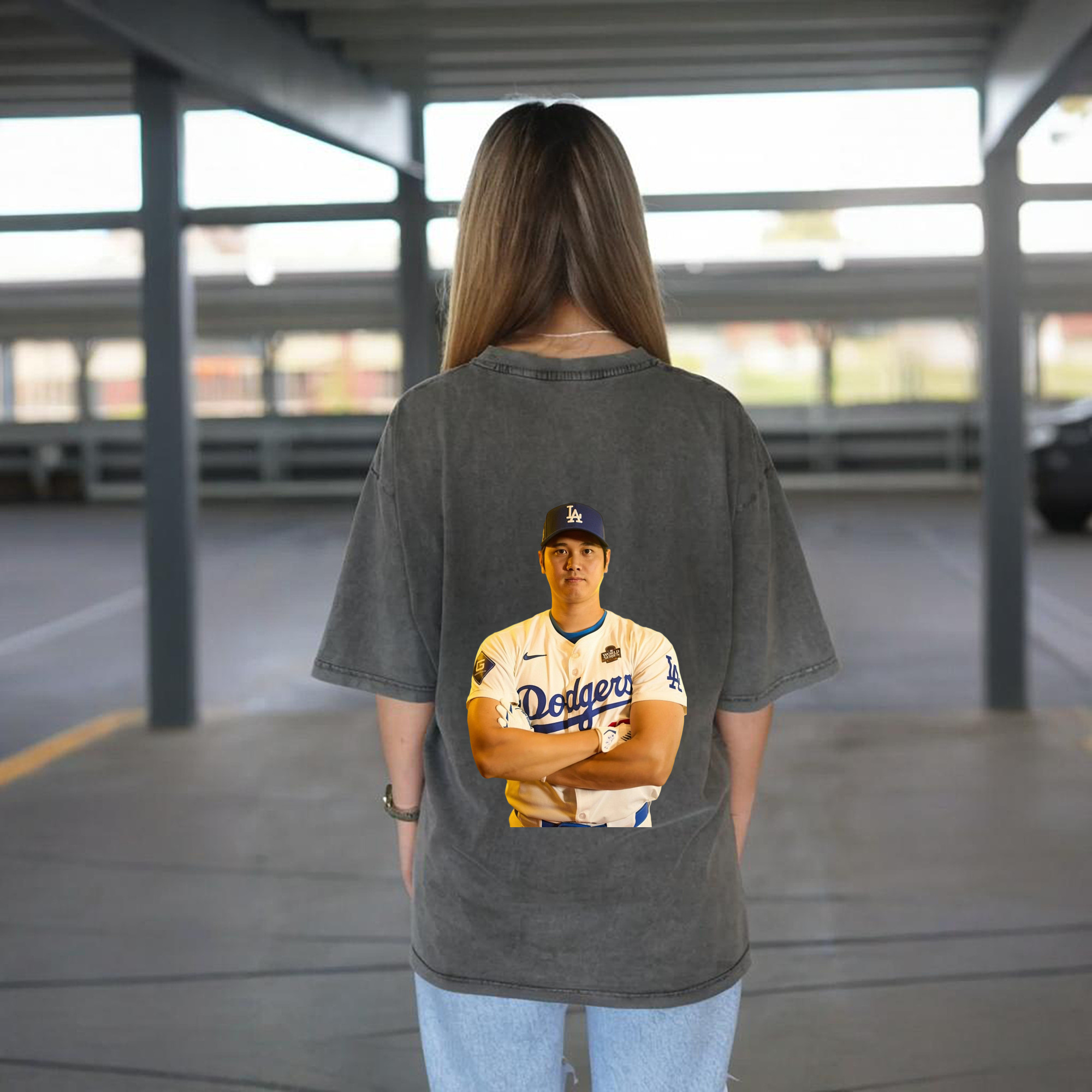  Washed Vintage 230g Cotton Oversized T-Shirt With Back Heat Transfer Print – Soft, Lightweight & Stylish – Comfortable Casual Wear For Sports & Everyday Use