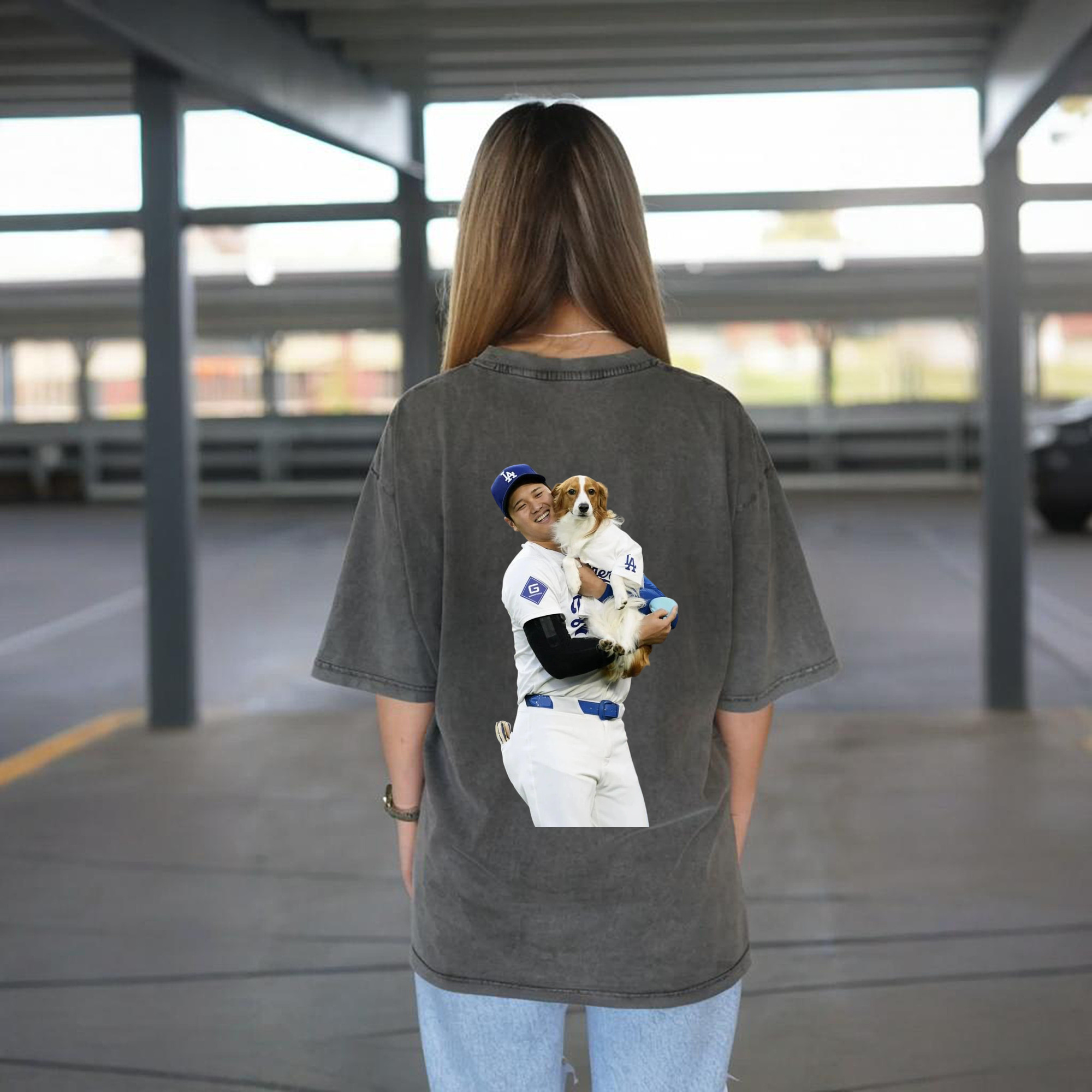  Washed Vintage 230g Cotton Oversized T-Shirt With Back Heat Transfer Print – Soft, Lightweight & Stylish – Comfortable Casual Wear For Sports & Everyday Use