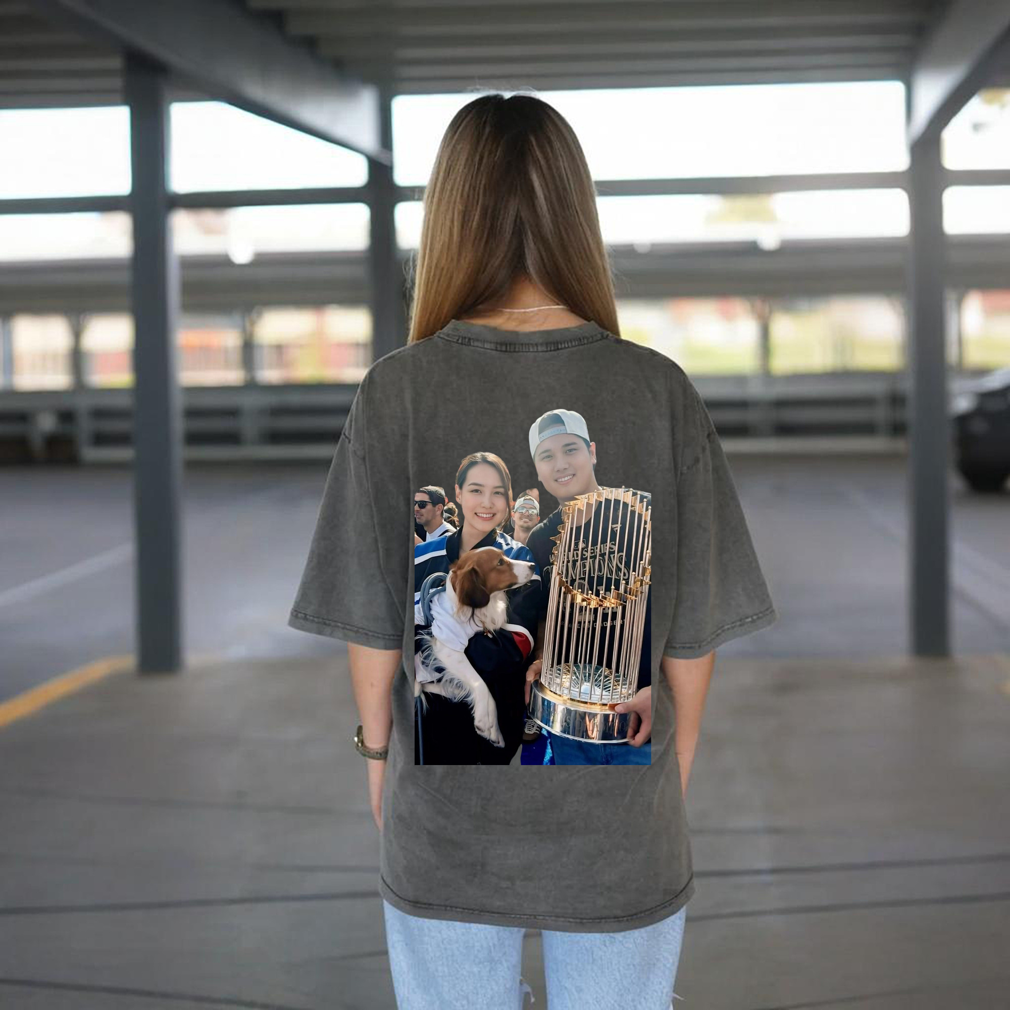  Washed Vintage 230g Cotton Oversized T-Shirt With Back Heat Transfer Print – Soft, Lightweight & Stylish – Comfortable Casual Wear For Sports & Everyday Use