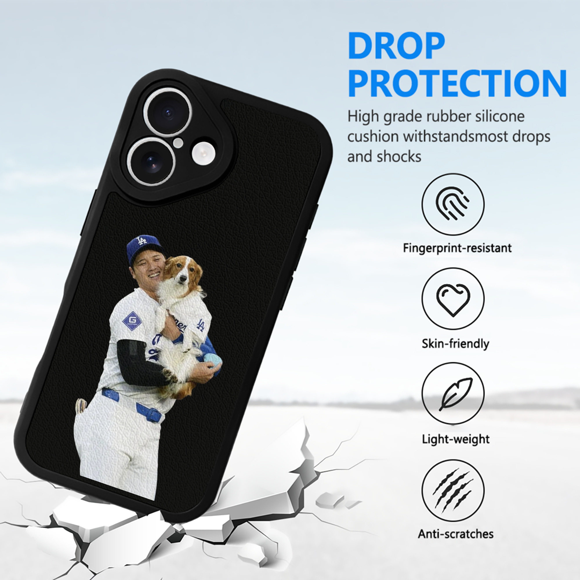  IPhone 16 Silicone Leather Case – UV Print, Lambskin Texture – Perfect Fit, Wireless Charging Compatible, Scratch Resistant, Precise Cutouts – Stylish Protection For IPhone 16