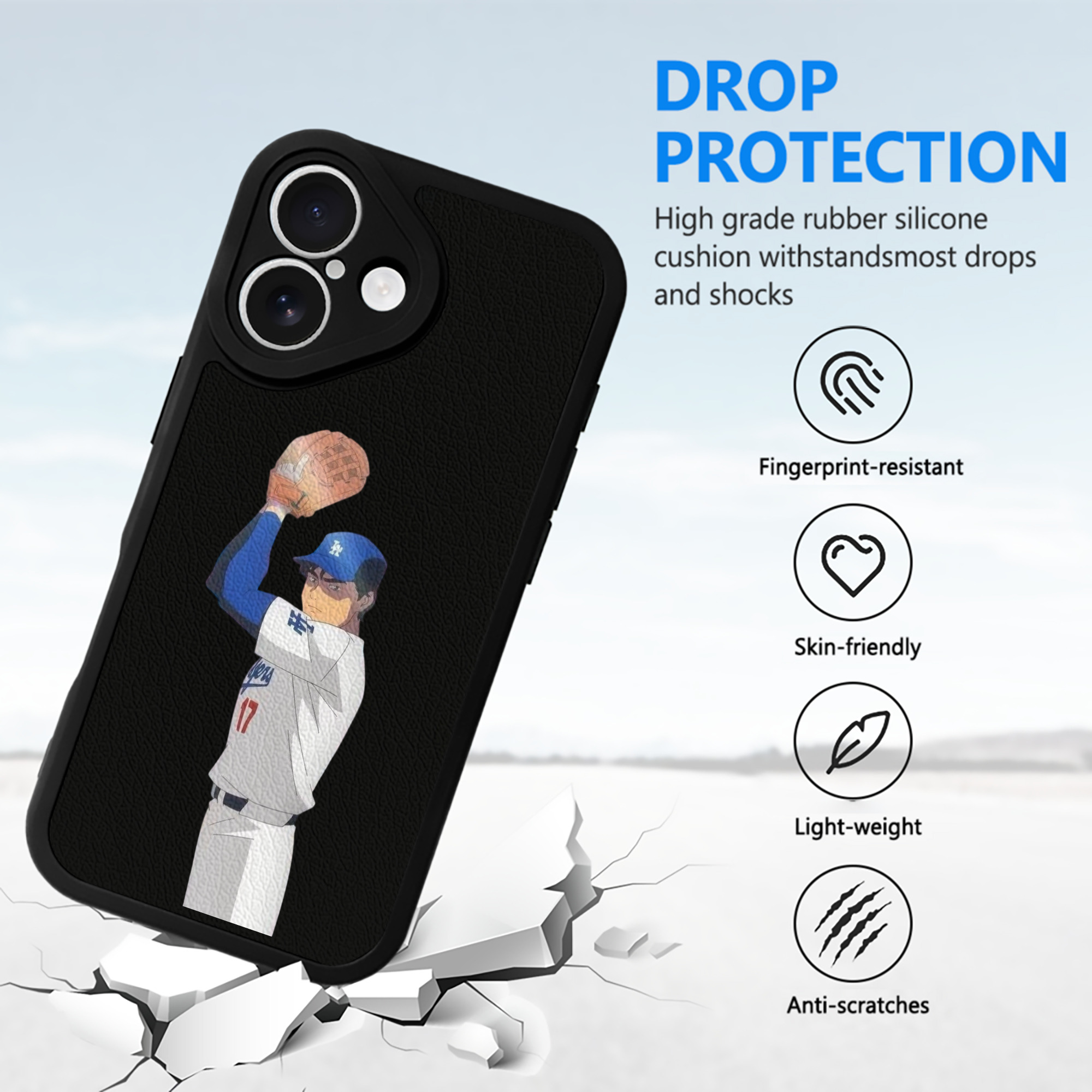  IPhone 16 Silicone Leather Case – UV Print, Lambskin Texture – Perfect Fit, Wireless Charging Compatible, Scratch Resistant, Precise Cutouts – Stylish Protection For IPhone 16