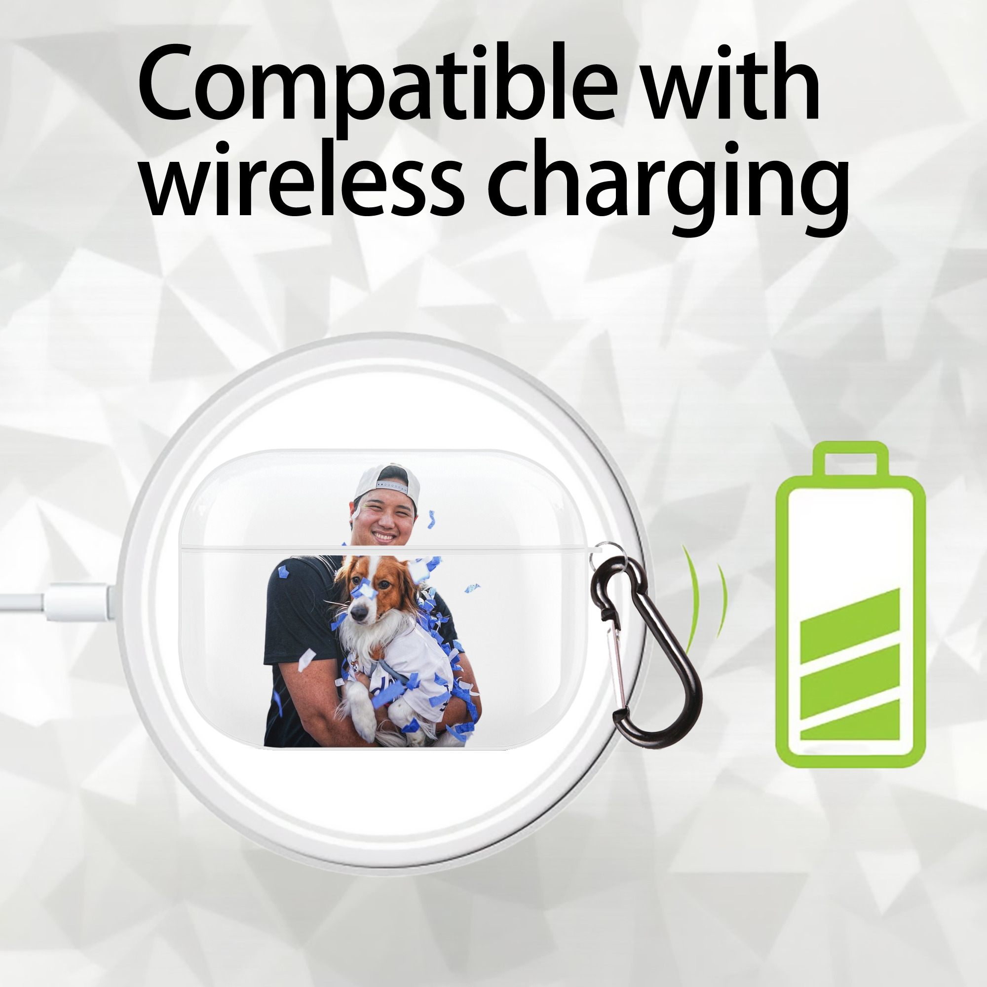  AirPods Pro Hard Case White With Keychain, Durable Flexible PC, Precise Cutouts, Anti-Fingerprint, Yellowing & Scratch Resistant, Full Protection, Washable