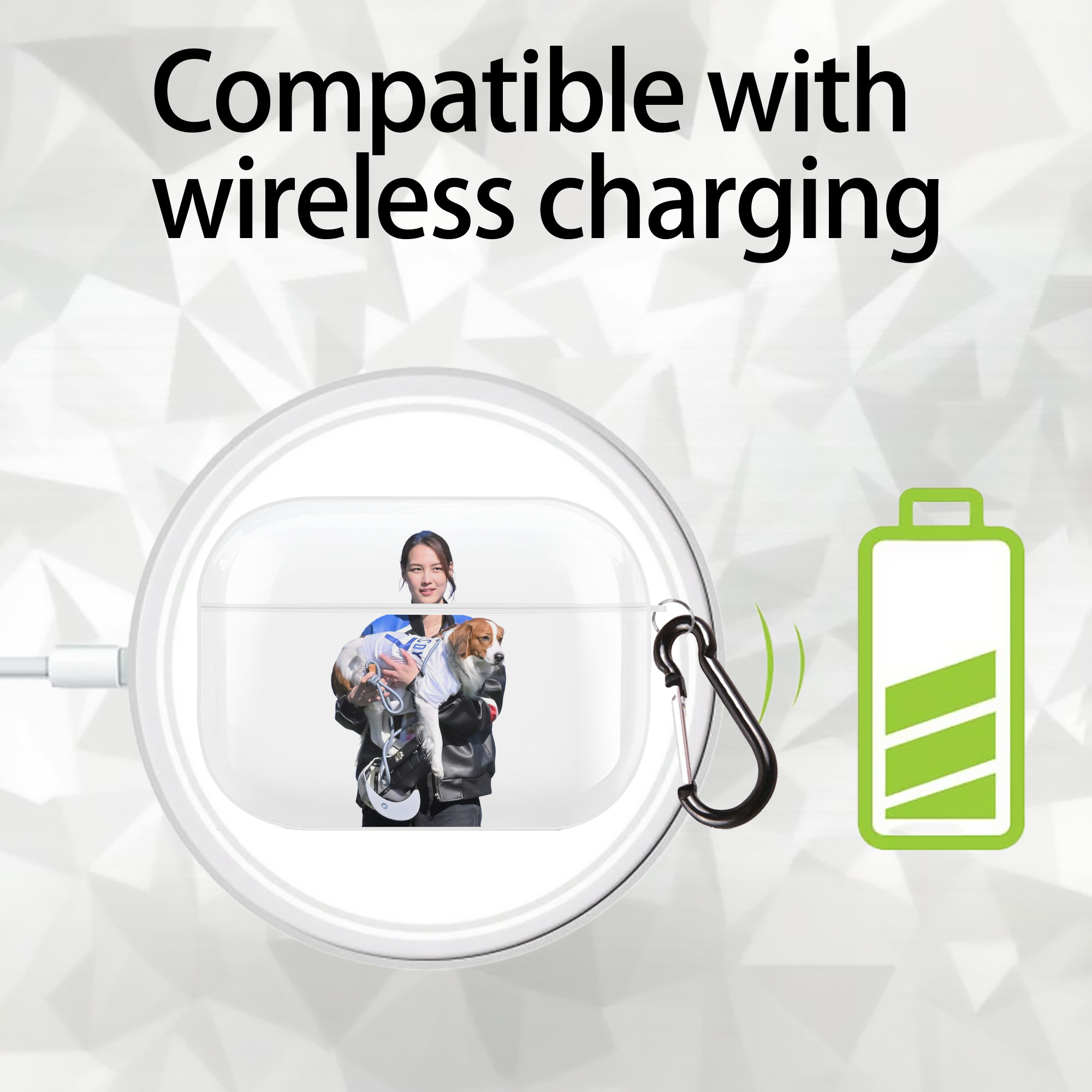  AirPods Pro Hard Case White With Keychain, Durable Flexible PC, Precise Cutouts, Anti-Fingerprint, Yellowing & Scratch Resistant, Full Protection, Washable