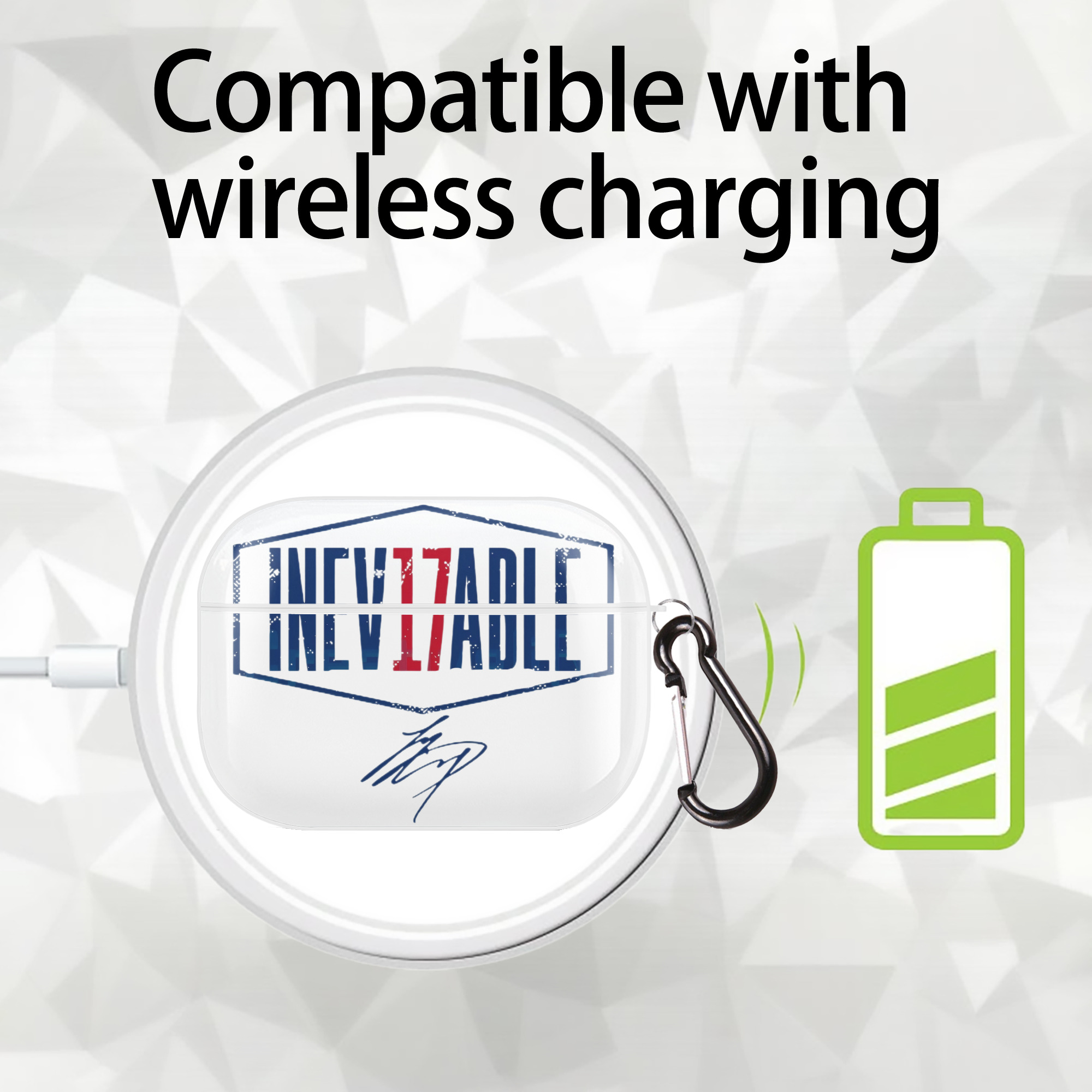  AirPods Pro Hard Case White With Keychain, Durable Flexible PC, Precise Cutouts, Anti-Fingerprint, Yellowing & Scratch Resistant, Full Protection, Washable