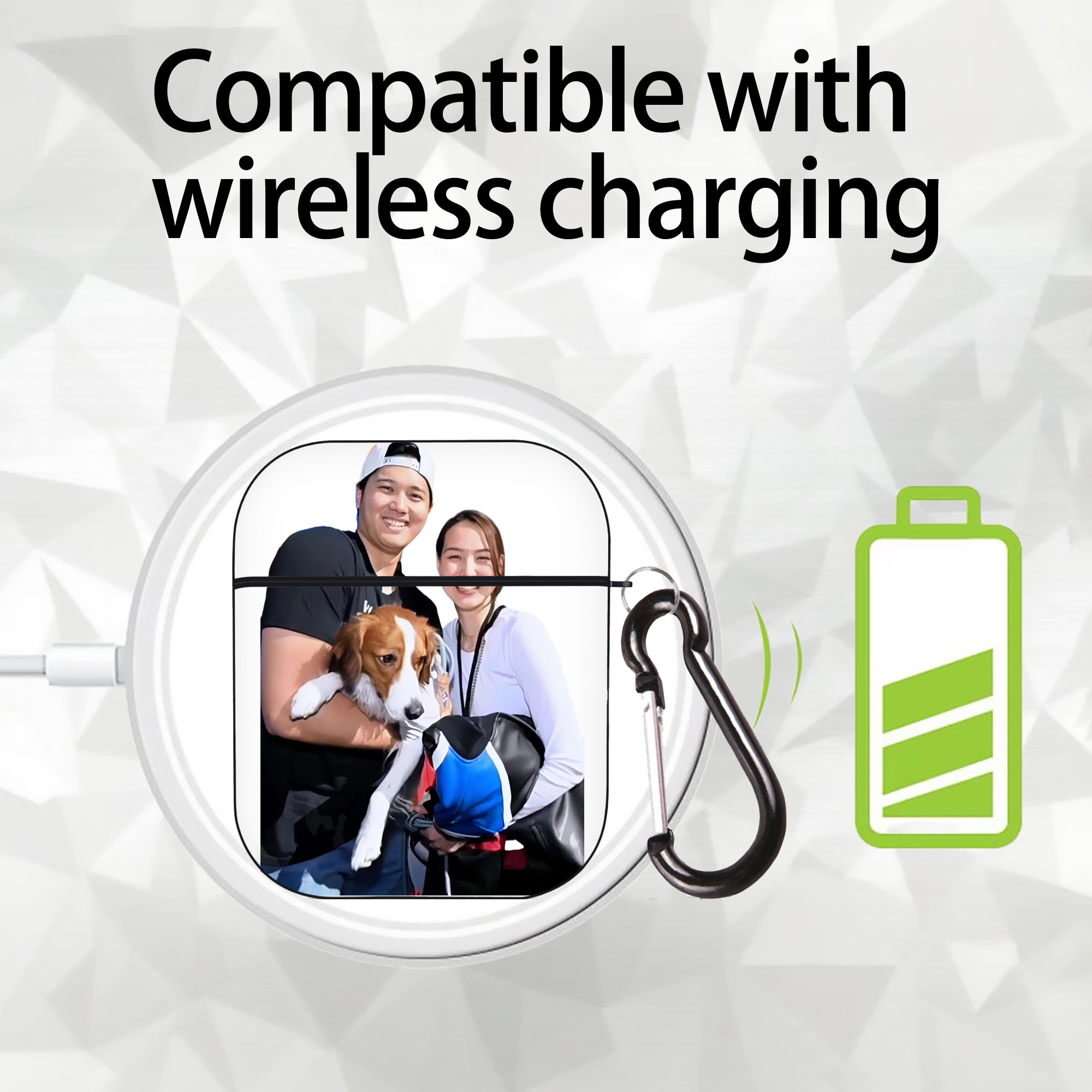  AirPods 2 Case Hard Shell Black, Flexible PC Material, Precise Cutouts, Full Protection, Anti-Fingerprint, Washable, Includes Keychain – Durable & Slim Design