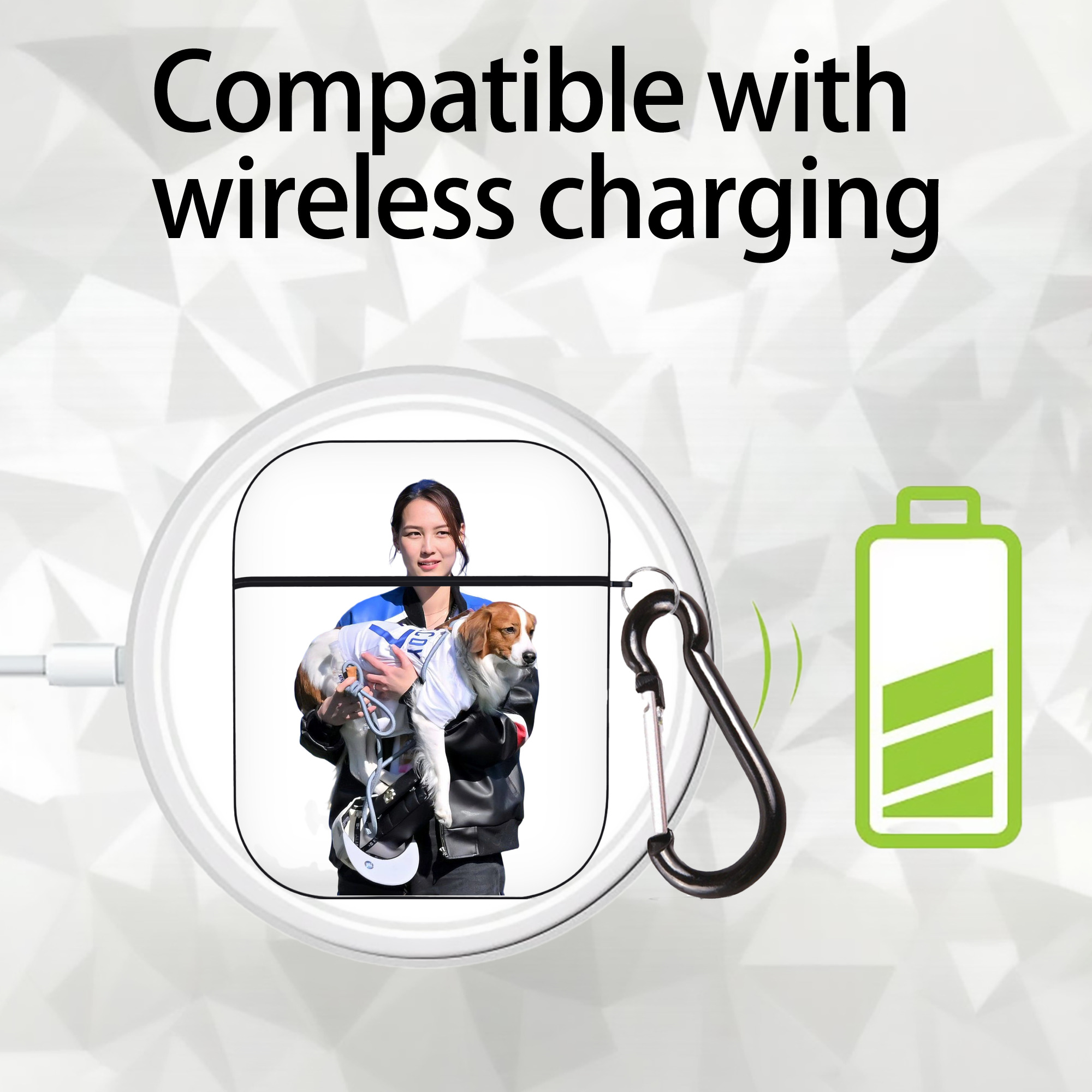  AirPods 2 Case Hard Shell Black, Flexible PC Material, Precise Cutouts, Full Protection, Anti-Fingerprint, Washable, Includes Keychain – Durable & Slim Design