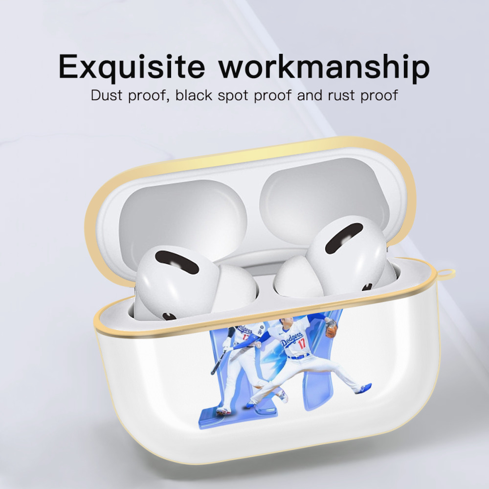  Luxury Gold AirPods Pro Case With Keychain, Flexible PC Material, Full Protection, Precise Cutouts, Anti-Fingerprint, Washable, Durable Design