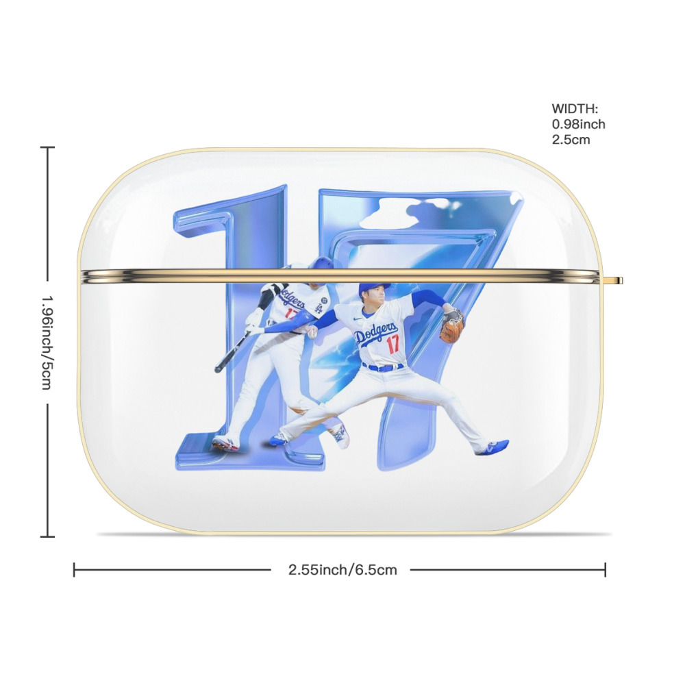  Luxury Gold AirPods Pro Case With Keychain, Flexible PC Material, Full Protection, Precise Cutouts, Anti-Fingerprint, Washable, Durable Design