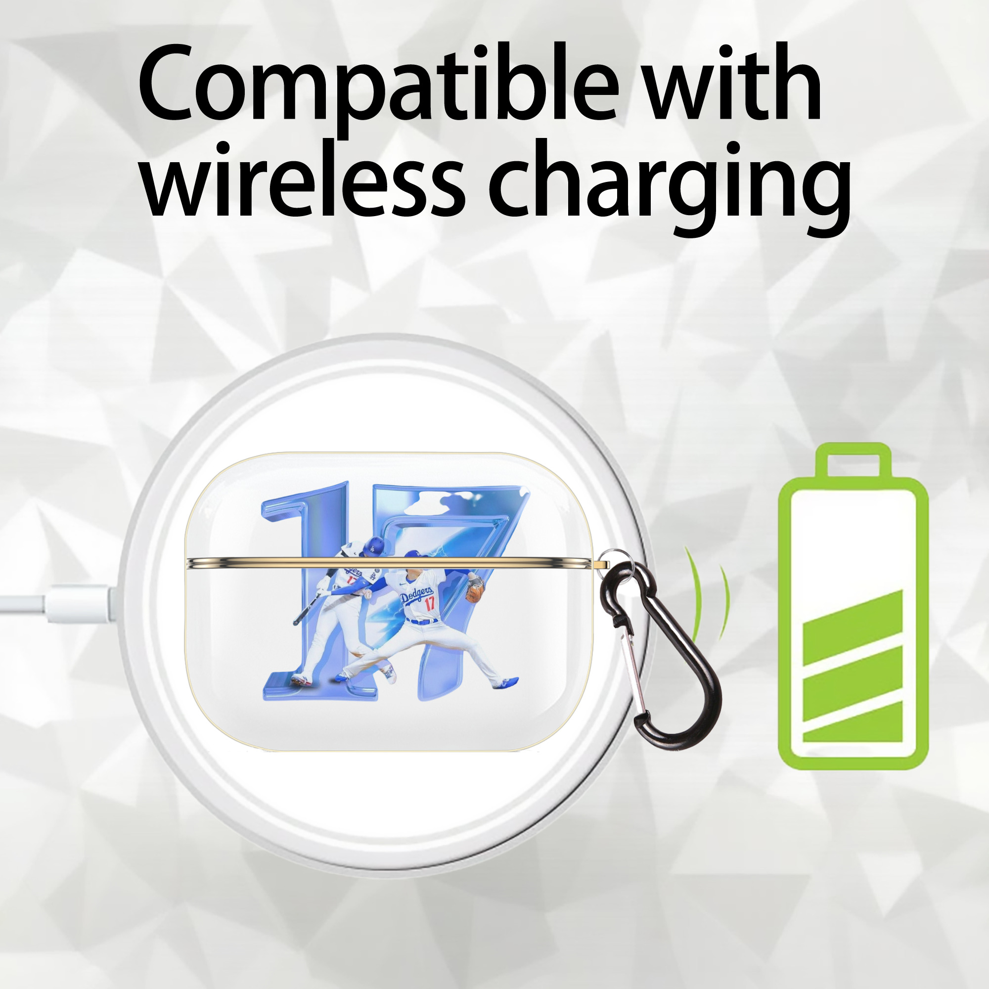  Luxury Gold AirPods Pro Case With Keychain, Flexible PC Material, Full Protection, Precise Cutouts, Anti-Fingerprint, Washable, Durable Design