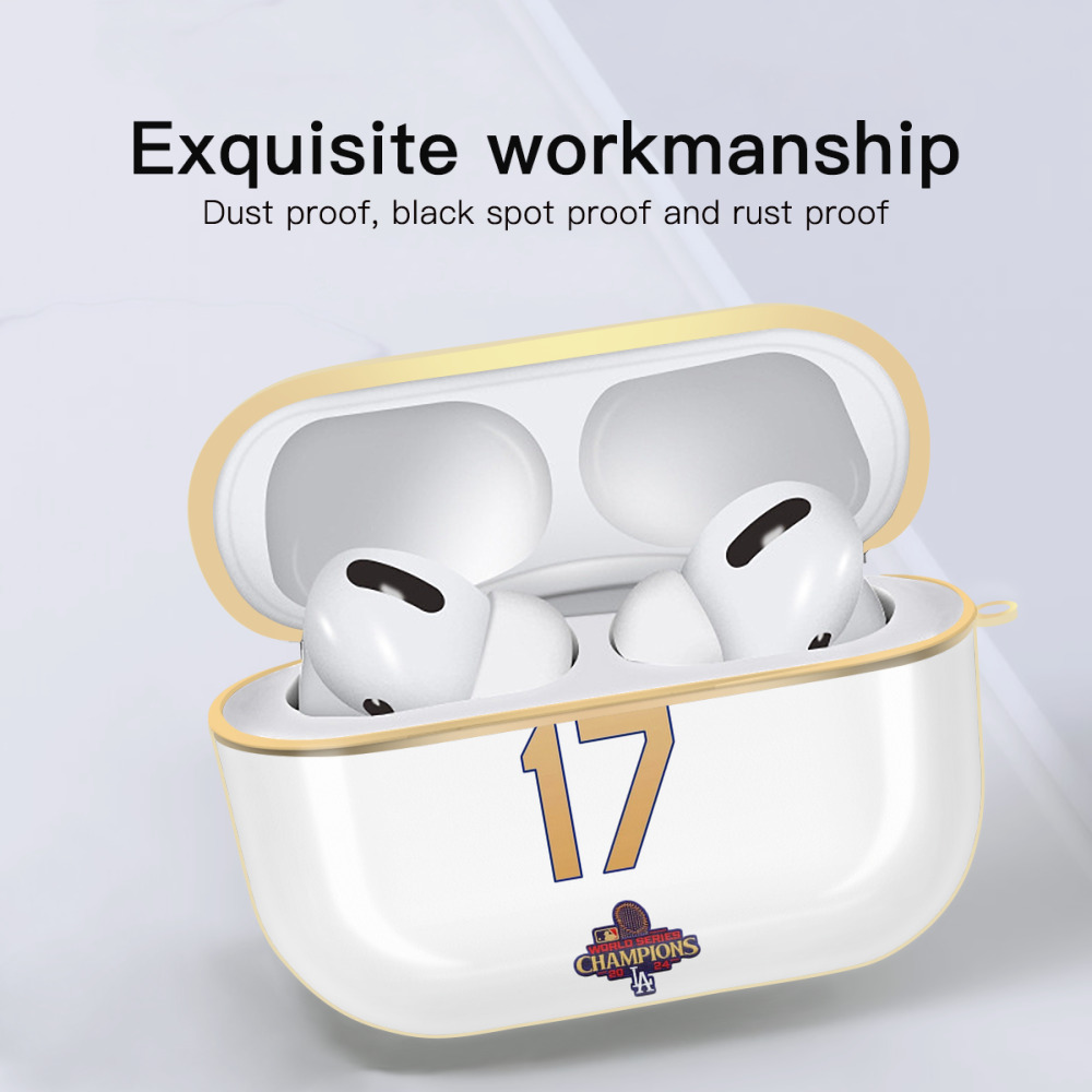  Luxury Gold AirPods Pro Case With Keychain, Flexible PC Material, Full Protection, Precise Cutouts, Anti-Fingerprint, Washable, Durable Design