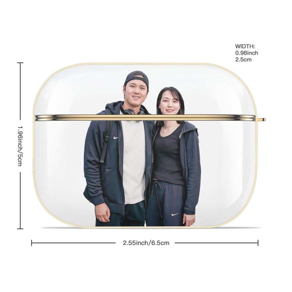  Luxury Gold AirPods Pro Case With Keychain, Flexible PC Material, Full Protection, Precise Cutouts, Anti-Fingerprint, Washable, Durable Design