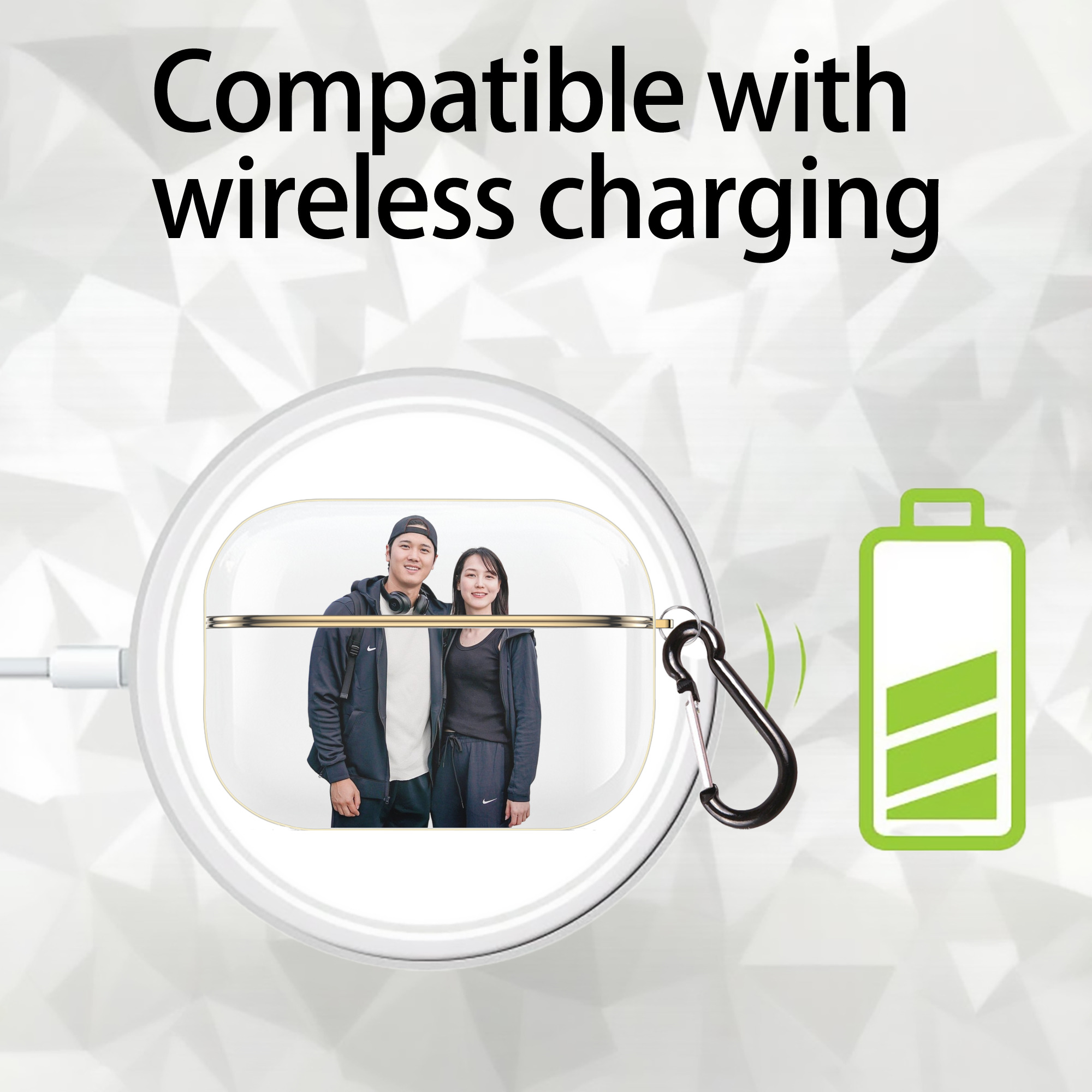  Luxury Gold AirPods Pro Case With Keychain, Flexible PC Material, Full Protection, Precise Cutouts, Anti-Fingerprint, Washable, Durable Design