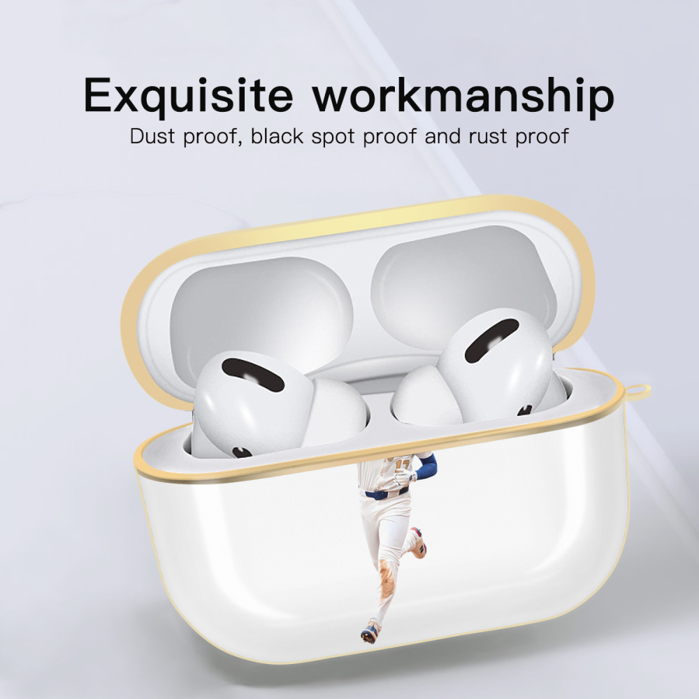  Luxury Gold AirPods Pro Case With Keychain, Flexible PC Material, Full Protection, Precise Cutouts, Anti-Fingerprint, Washable, Durable Design