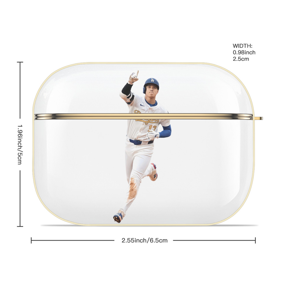  Luxury Gold AirPods Pro Case With Keychain, Flexible PC Material, Full Protection, Precise Cutouts, Anti-Fingerprint, Washable, Durable Design