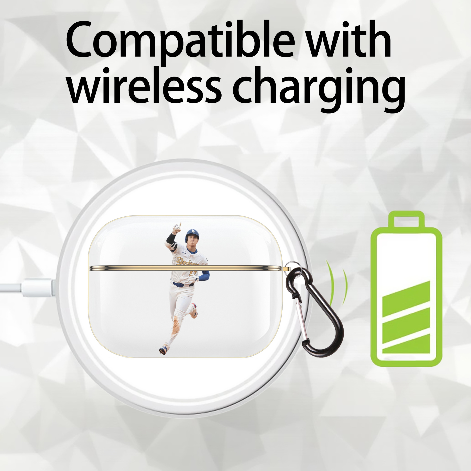  Luxury Gold AirPods Pro Case With Keychain, Flexible PC Material, Full Protection, Precise Cutouts, Anti-Fingerprint, Washable, Durable Design