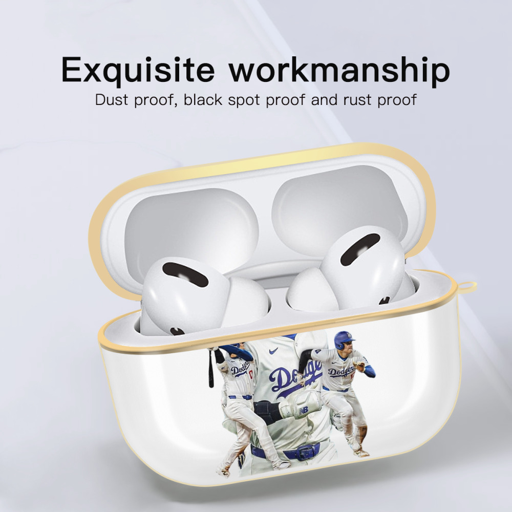  Luxury Gold AirPods Pro Case With Keychain, Flexible PC Material, Full Protection, Precise Cutouts, Anti-Fingerprint, Washable, Durable Design