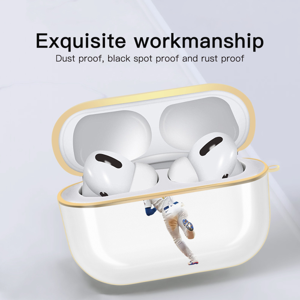  Luxury Gold AirPods Pro Case With Keychain, Flexible PC Material, Full Protection, Precise Cutouts, Anti-Fingerprint, Washable, Durable Design