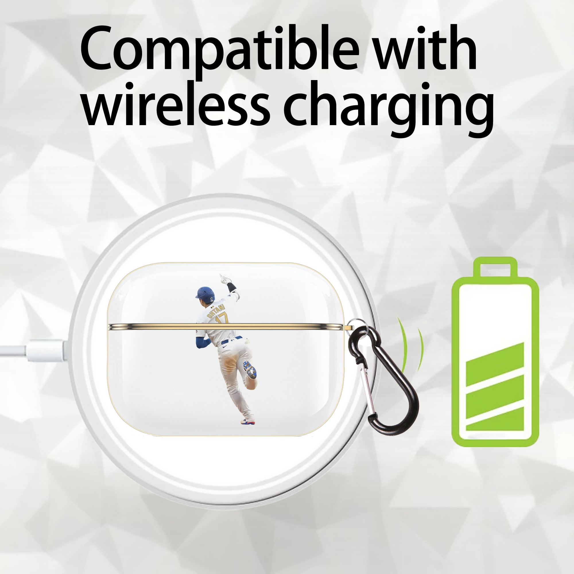  Luxury Gold AirPods Pro Case With Keychain, Flexible PC Material, Full Protection, Precise Cutouts, Anti-Fingerprint, Washable, Durable Design