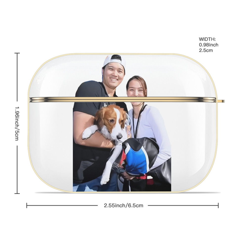  Luxury Gold AirPods Pro Case With Keychain, Flexible PC Material, Full Protection, Precise Cutouts, Anti-Fingerprint, Washable, Durable Design