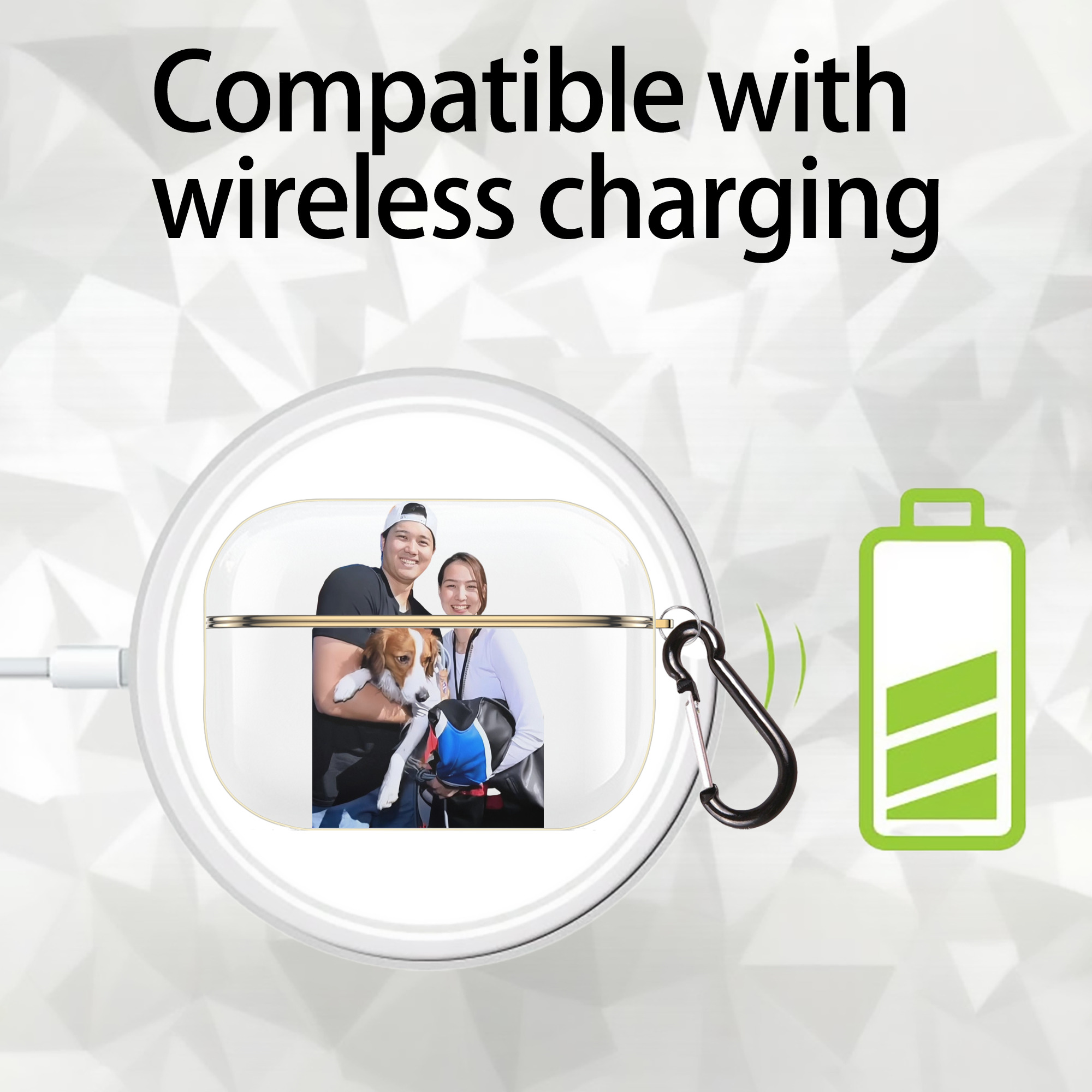  Luxury Gold AirPods Pro Case With Keychain, Flexible PC Material, Full Protection, Precise Cutouts, Anti-Fingerprint, Washable, Durable Design