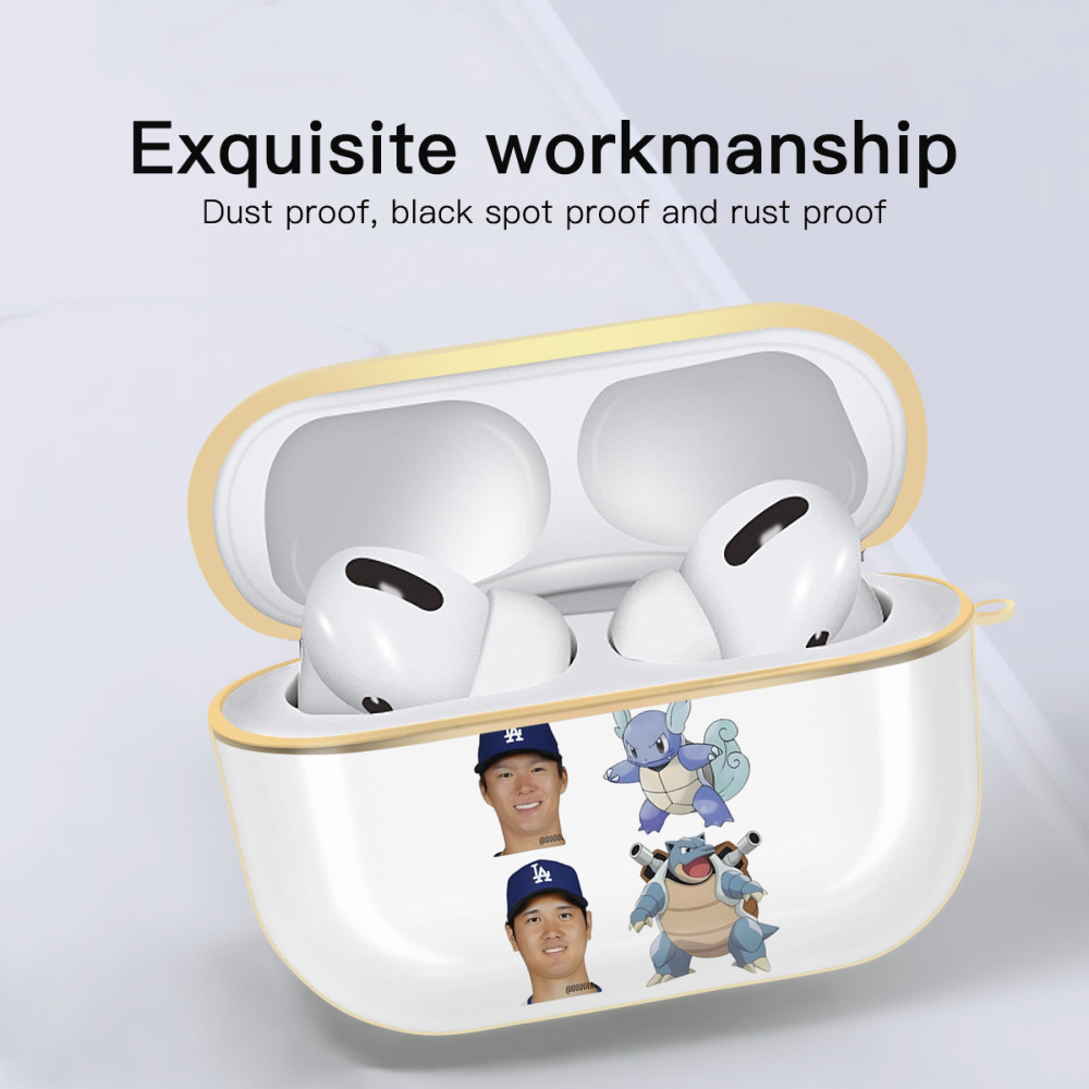  Luxury Gold AirPods Pro Case With Keychain, Flexible PC Material, Full Protection, Precise Cutouts, Anti-Fingerprint, Washable, Durable Design