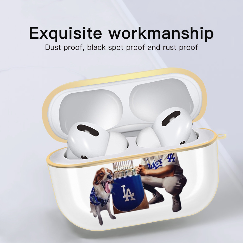  Luxury Gold AirPods Pro Case With Keychain, Flexible PC Material, Full Protection, Precise Cutouts, Anti-Fingerprint, Washable, Durable Design