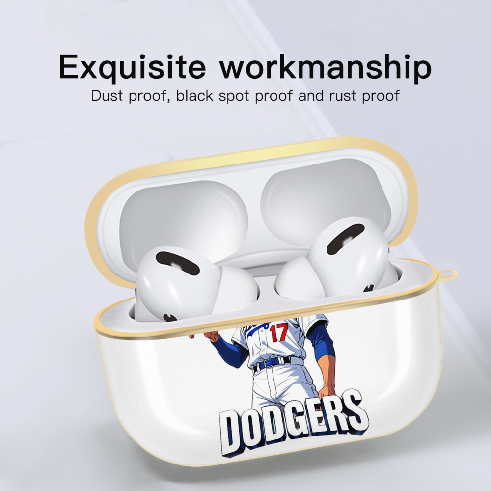  Luxury Gold AirPods Pro Case With Keychain, Flexible PC Material, Full Protection, Precise Cutouts, Anti-Fingerprint, Washable, Durable Design