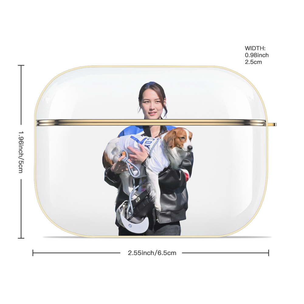  Luxury Gold AirPods Pro Case With Keychain, Flexible PC Material, Full Protection, Precise Cutouts, Anti-Fingerprint, Washable, Durable Design