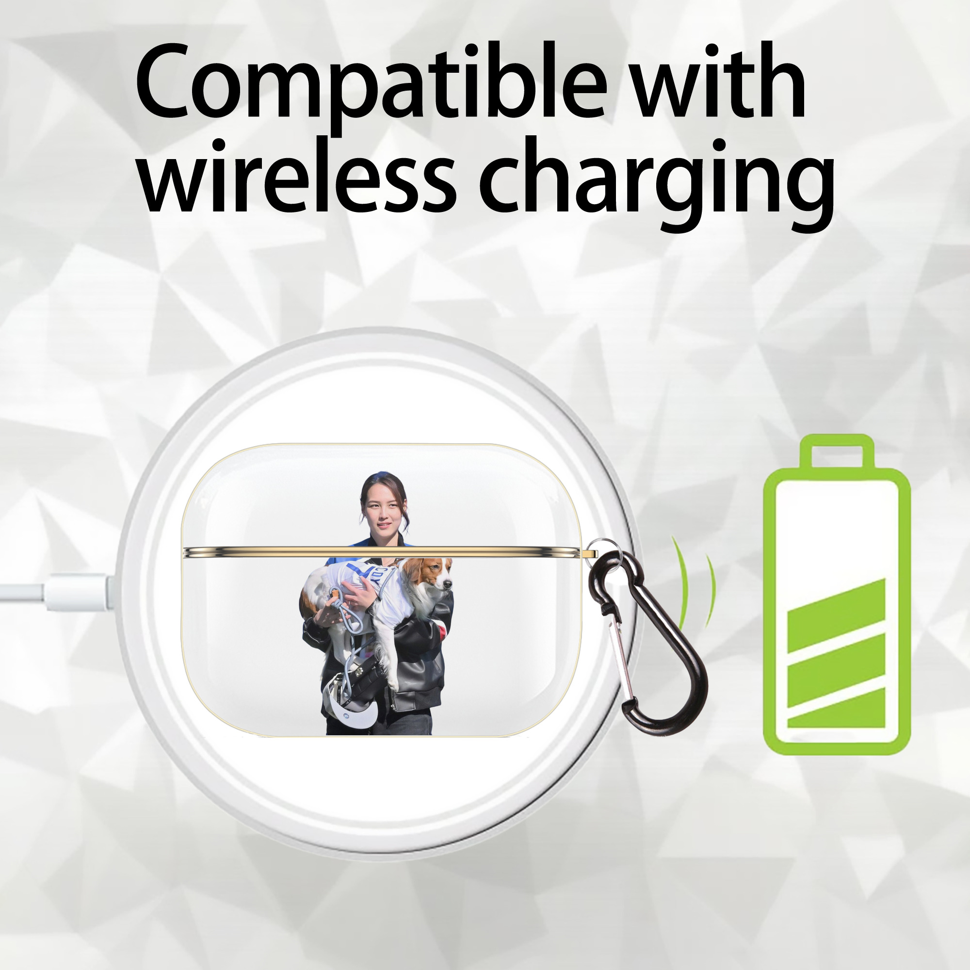  Luxury Gold AirPods Pro Case With Keychain, Flexible PC Material, Full Protection, Precise Cutouts, Anti-Fingerprint, Washable, Durable Design