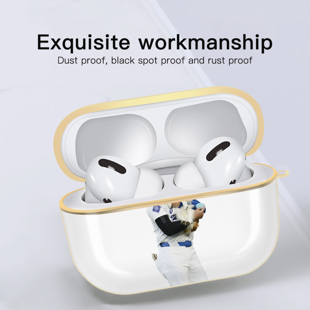  Luxury Gold AirPods Pro Case With Keychain, Flexible PC Material, Full Protection, Precise Cutouts, Anti-Fingerprint, Washable, Durable Design