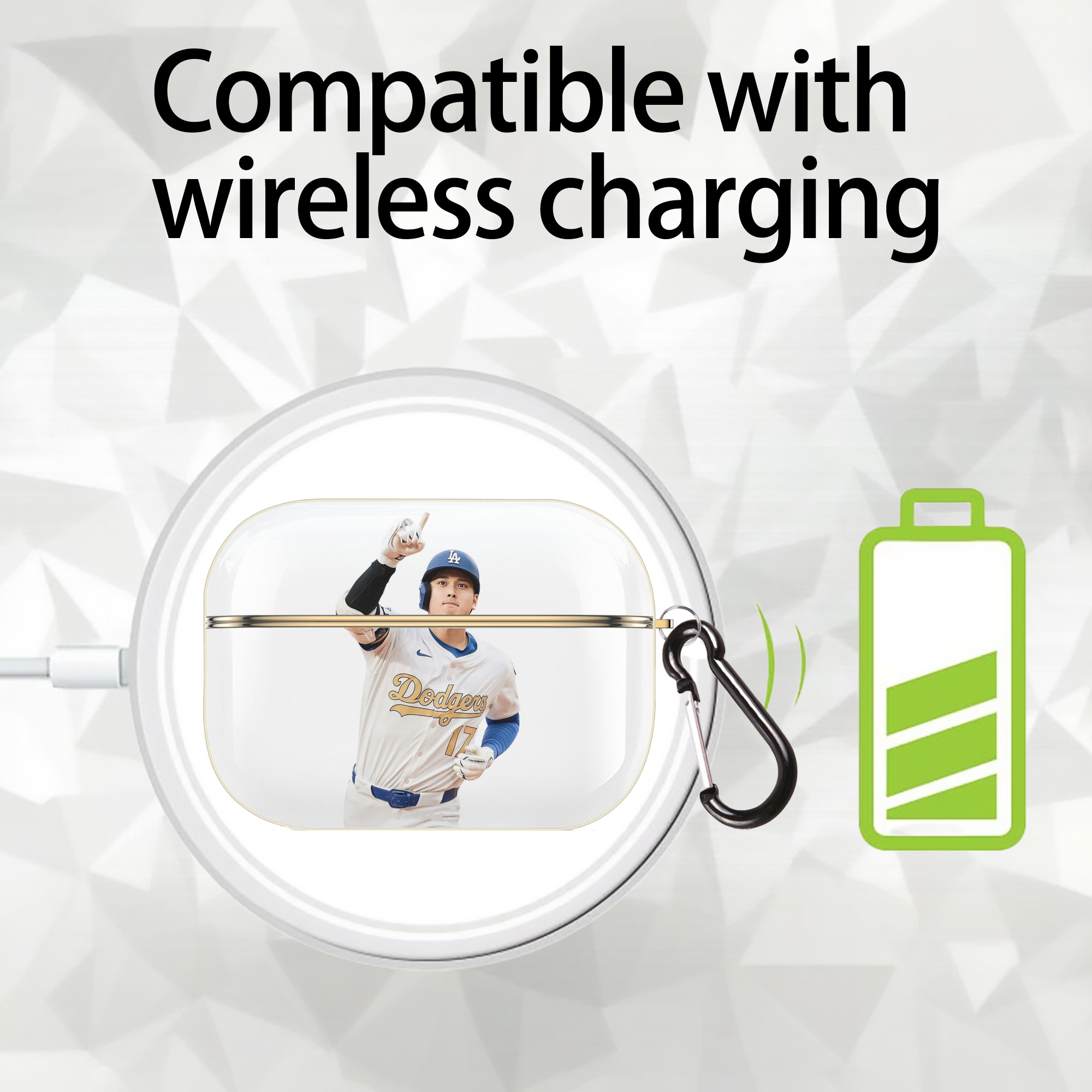  Luxury Gold AirPods Pro Case With Keychain, Flexible PC Material, Full Protection, Precise Cutouts, Anti-Fingerprint, Washable, Durable Design