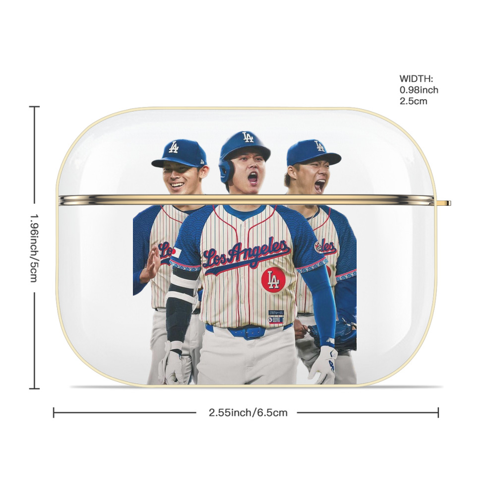  Luxury Gold AirPods Pro Case With Keychain, Flexible PC Material, Full Protection, Precise Cutouts, Anti-Fingerprint, Washable, Durable Design