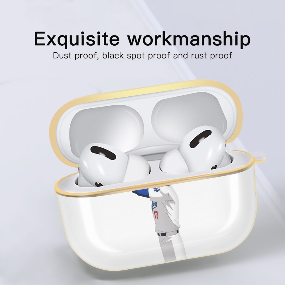  Luxury Gold AirPods Pro Case With Keychain, Flexible PC Material, Full Protection, Precise Cutouts, Anti-Fingerprint, Washable, Durable Design