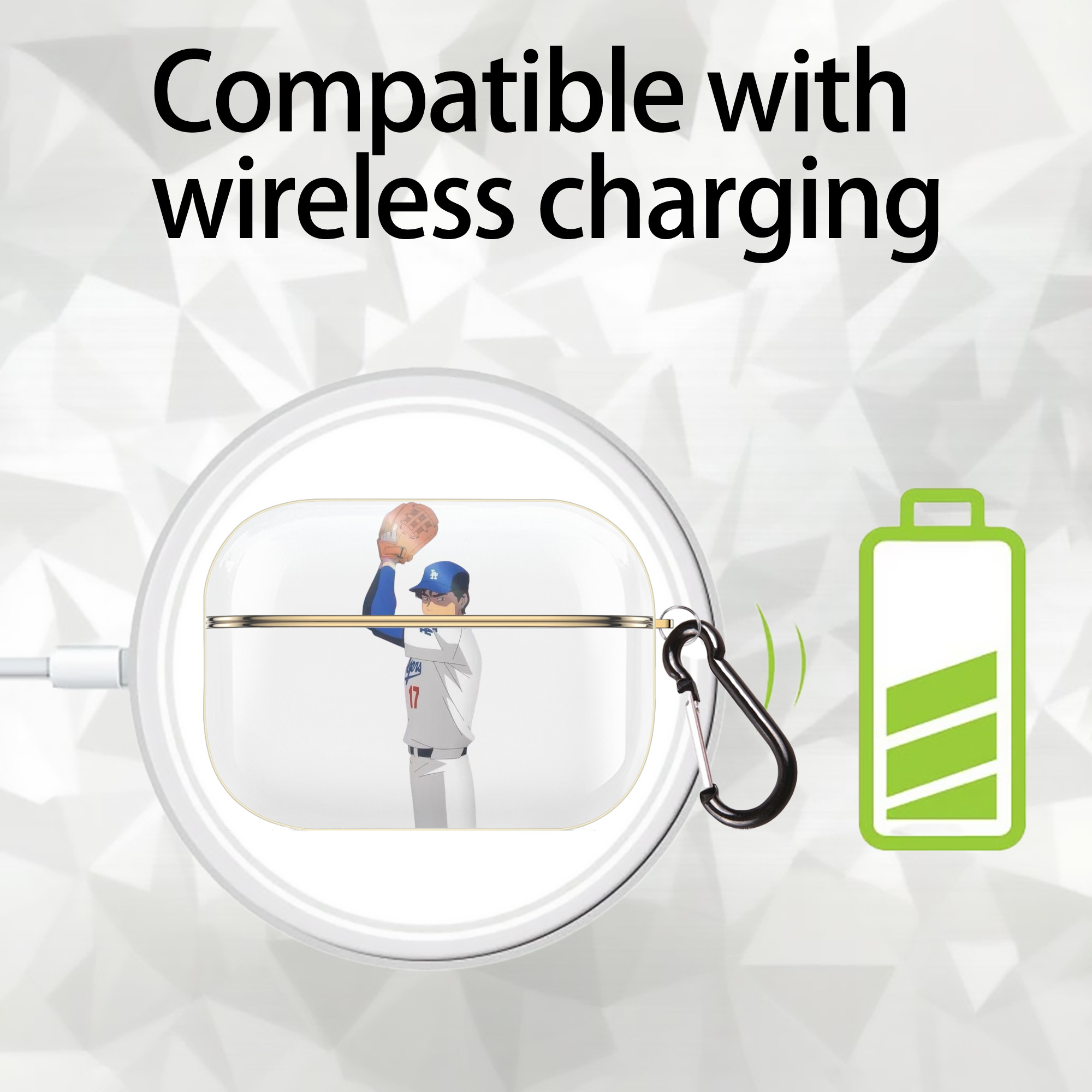  Luxury Gold AirPods Pro Case With Keychain, Flexible PC Material, Full Protection, Precise Cutouts, Anti-Fingerprint, Washable, Durable Design