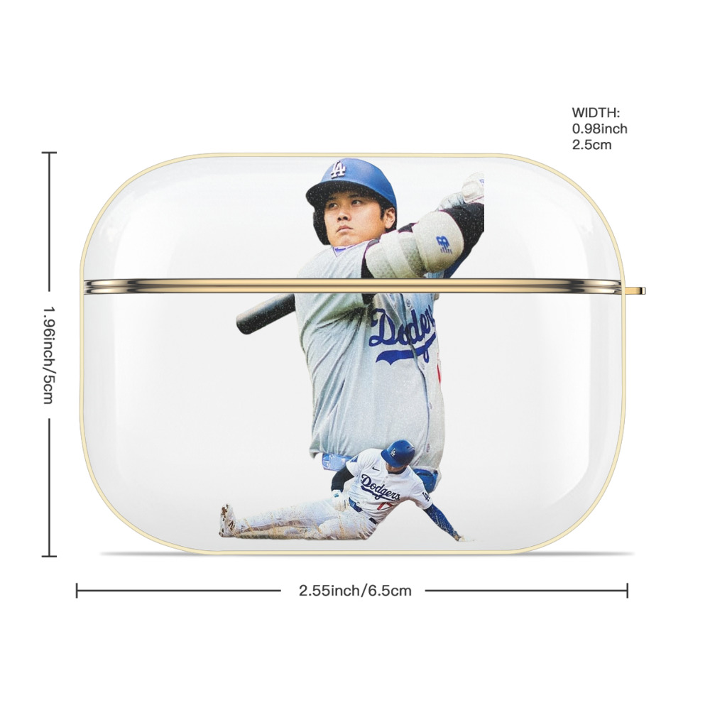  Luxury Gold AirPods Pro Case With Keychain, Flexible PC Material, Full Protection, Precise Cutouts, Anti-Fingerprint, Washable, Durable Design