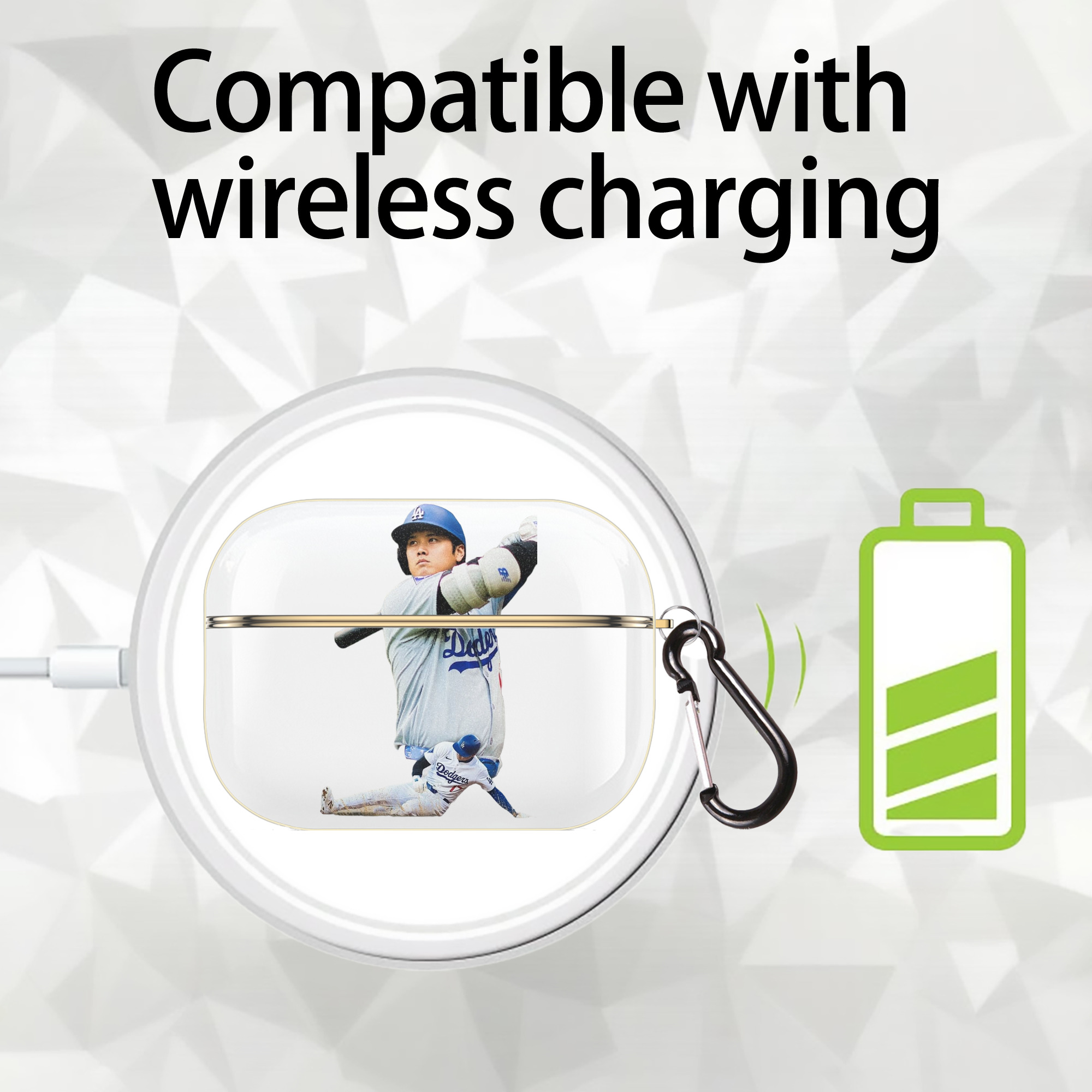  Luxury Gold AirPods Pro Case With Keychain, Flexible PC Material, Full Protection, Precise Cutouts, Anti-Fingerprint, Washable, Durable Design