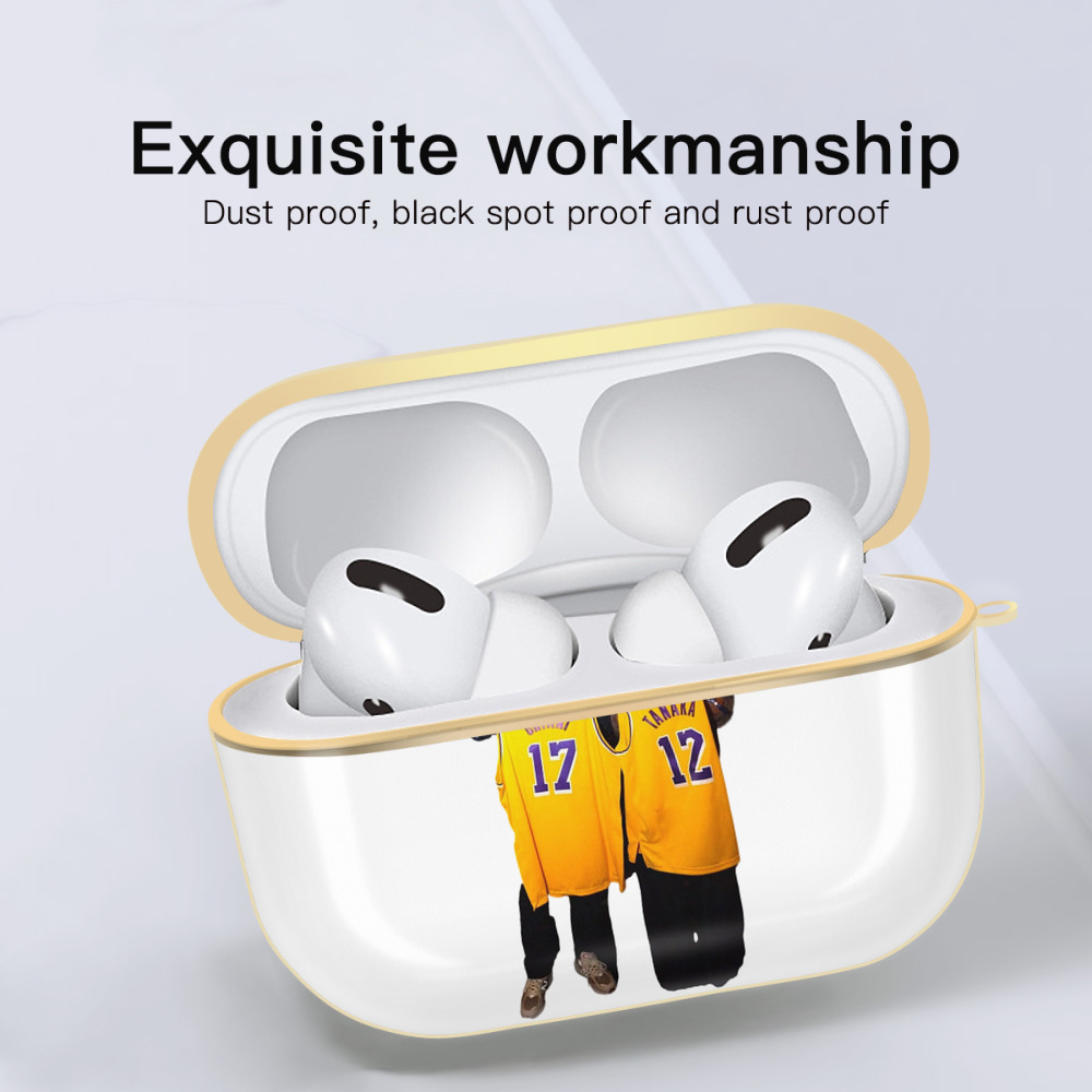  Luxury Gold AirPods Pro Case With Keychain, Flexible PC Material, Full Protection, Precise Cutouts, Anti-Fingerprint, Washable, Durable Design