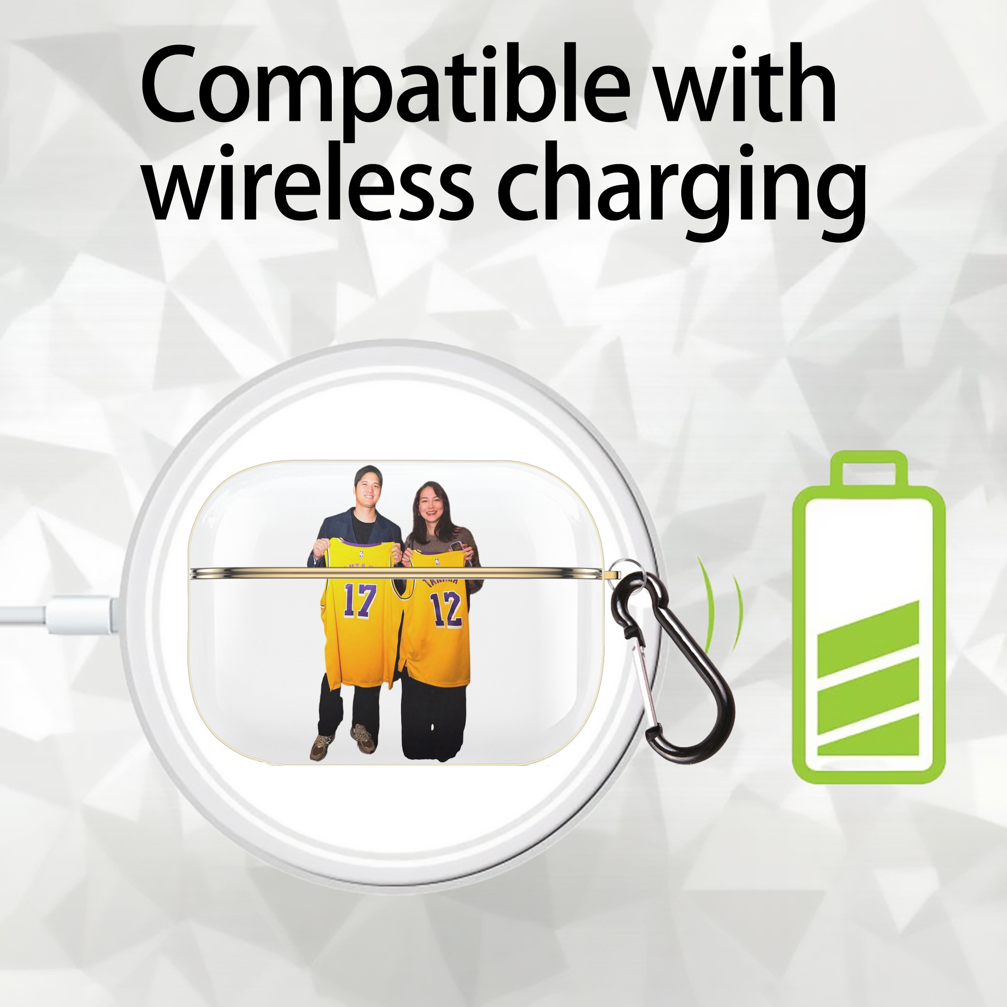  Luxury Gold AirPods Pro Case With Keychain, Flexible PC Material, Full Protection, Precise Cutouts, Anti-Fingerprint, Washable, Durable Design