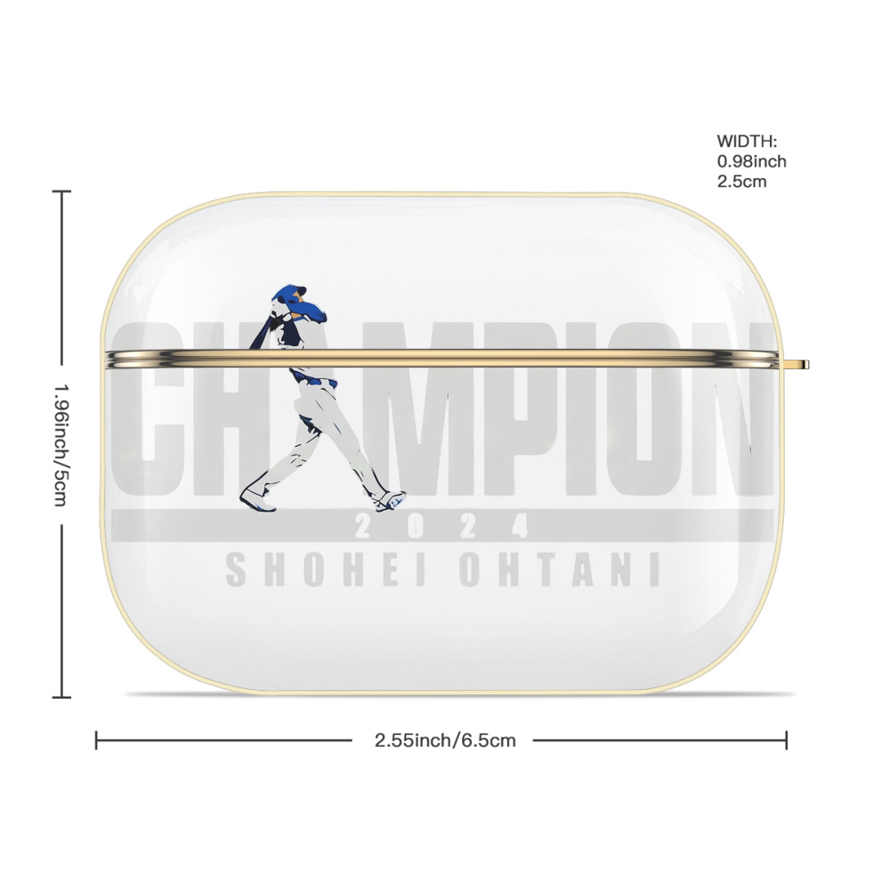  Luxury Gold AirPods Pro Case With Keychain, Flexible PC Material, Full Protection, Precise Cutouts, Anti-Fingerprint, Washable, Durable Design