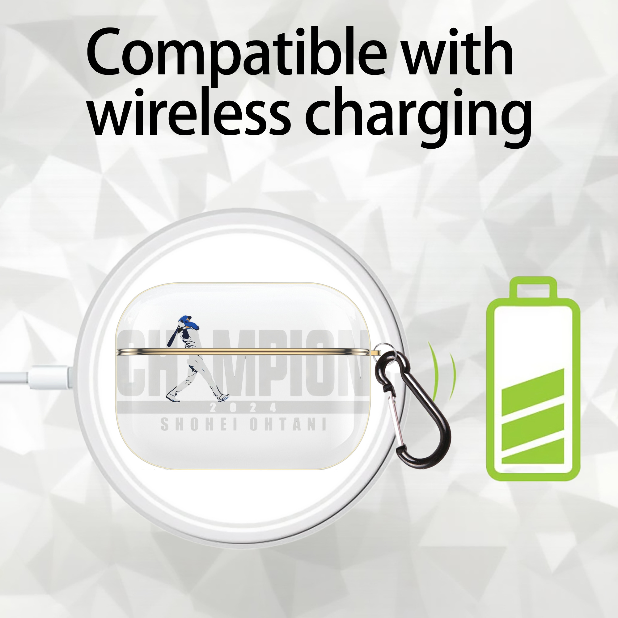  Luxury Gold AirPods Pro Case With Keychain, Flexible PC Material, Full Protection, Precise Cutouts, Anti-Fingerprint, Washable, Durable Design