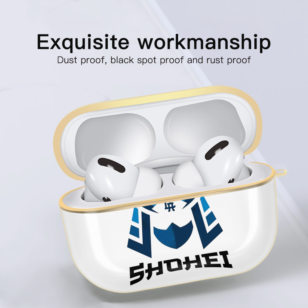  Luxury Gold AirPods Pro Case With Keychain, Flexible PC Material, Full Protection, Precise Cutouts, Anti-Fingerprint, Washable, Durable Design