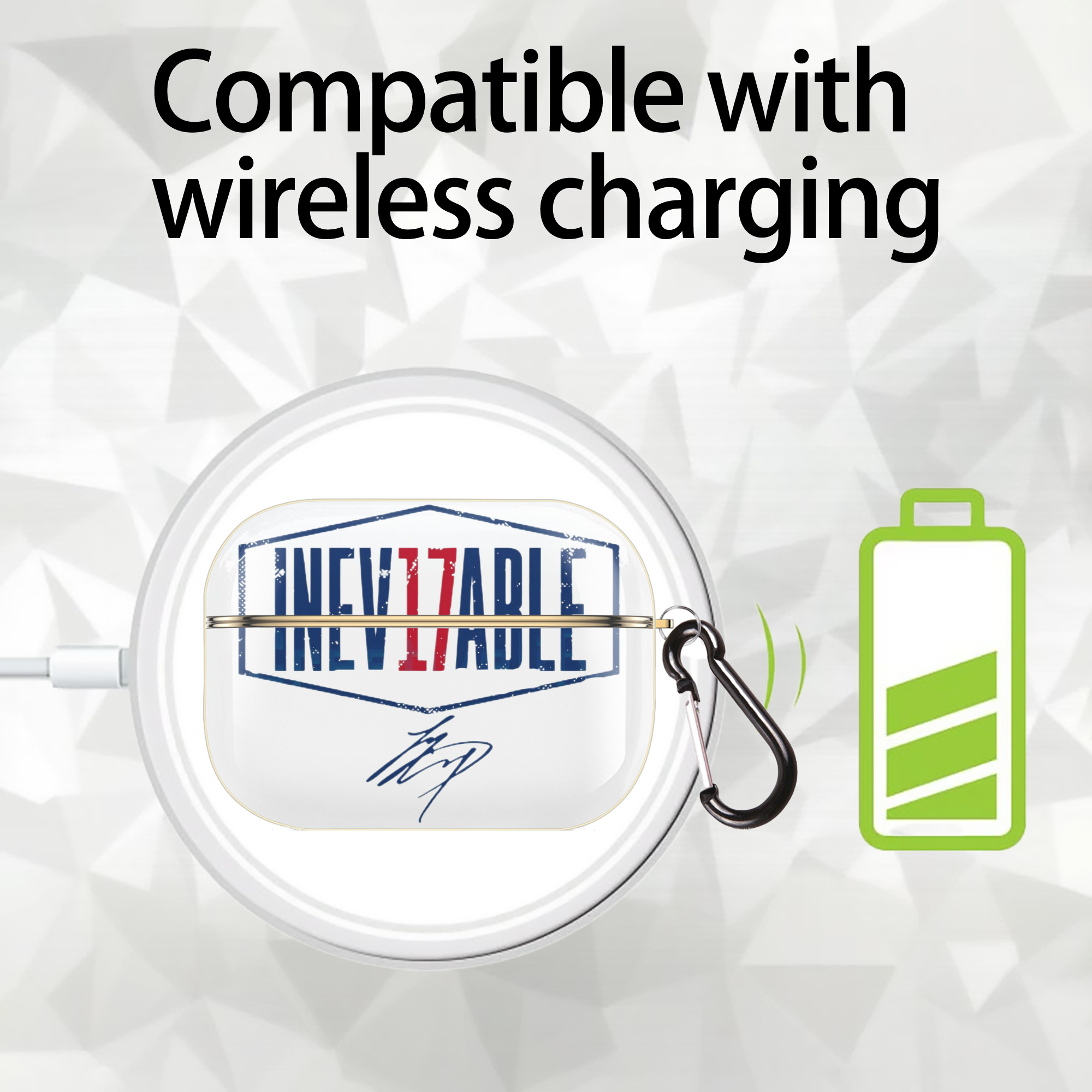  Luxury Gold AirPods Pro Case With Keychain, Flexible PC Material, Full Protection, Precise Cutouts, Anti-Fingerprint, Washable, Durable Design