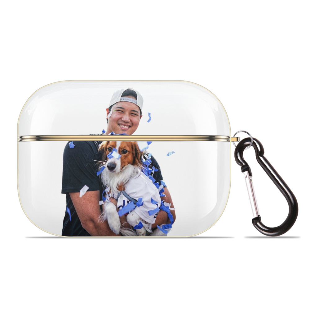  Luxury Gold AirPods Pro Case With Keychain, Flexible PC Material, Full Protection, Precise Cutouts, Anti-Fingerprint, Washable, Durable Design